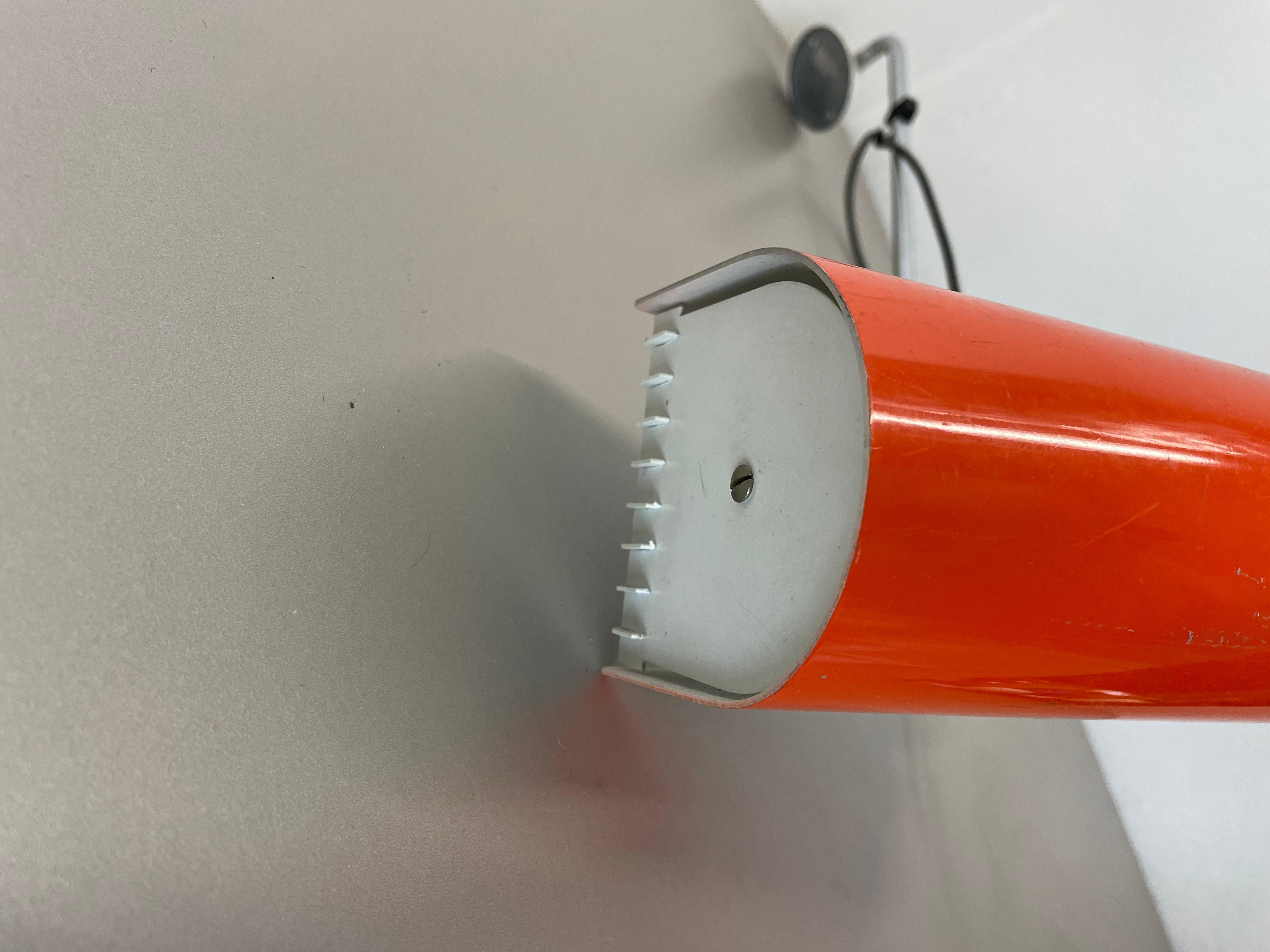 Adjustable Orange Metal Wall Light by Wilhem Braun-Feldweg Doria Light, Germany For Sale 11