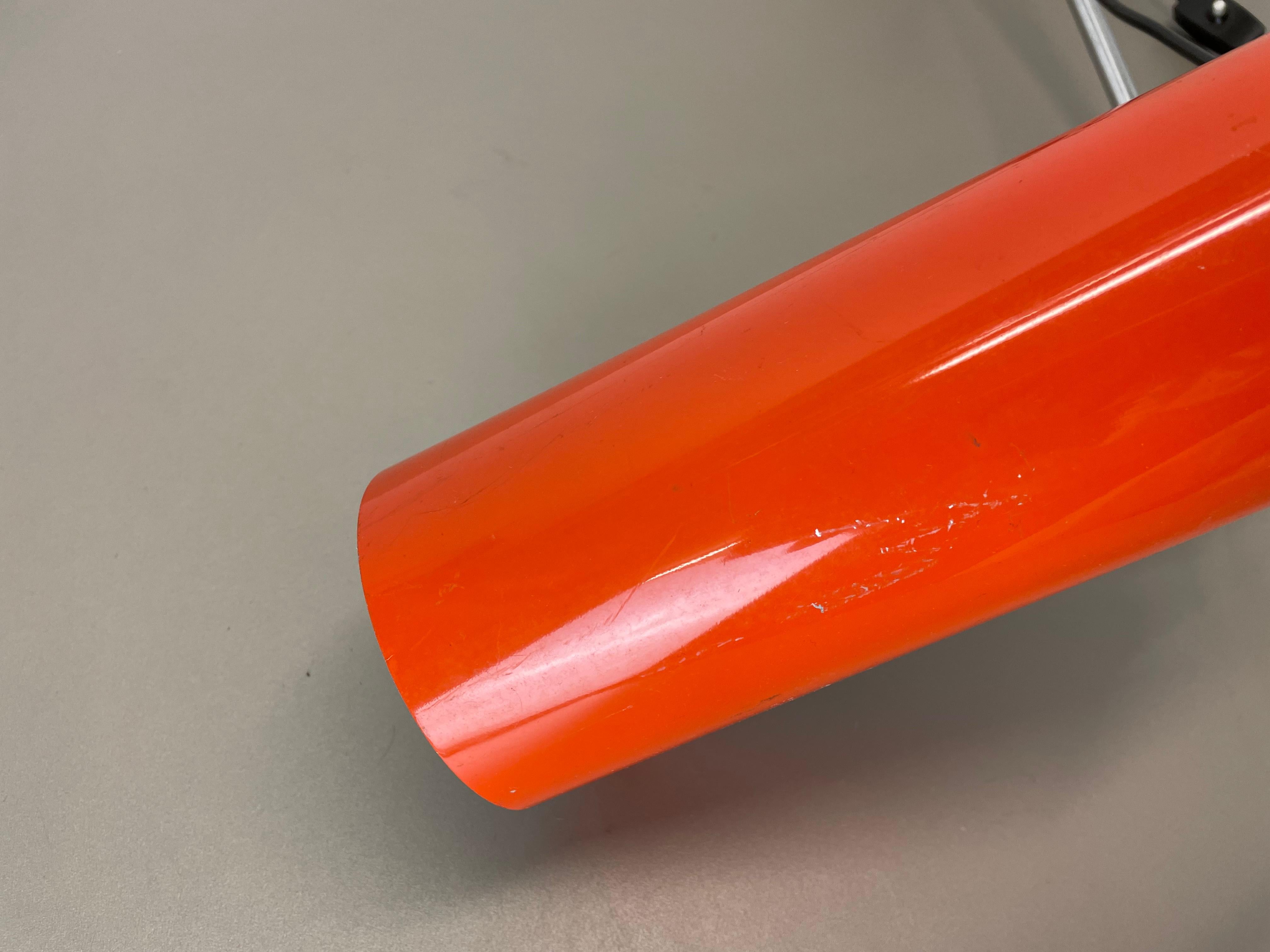 Adjustable Orange Metal Wall Light by Wilhem Braun-Feldweg Doria Light, Germany For Sale 13