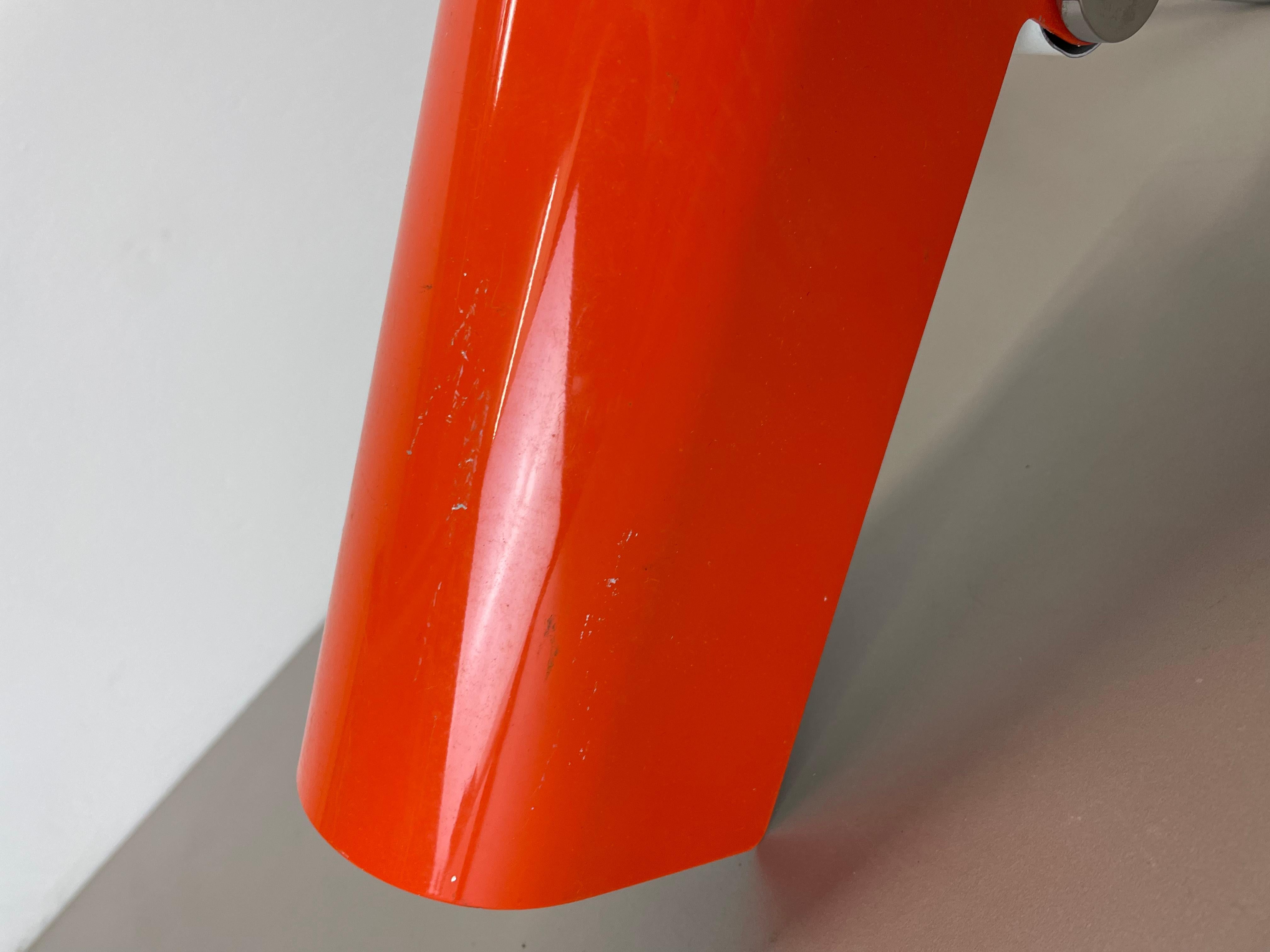 Adjustable Orange Metal Wall Light by Wilhem Braun-Feldweg Doria Light, Germany For Sale 14