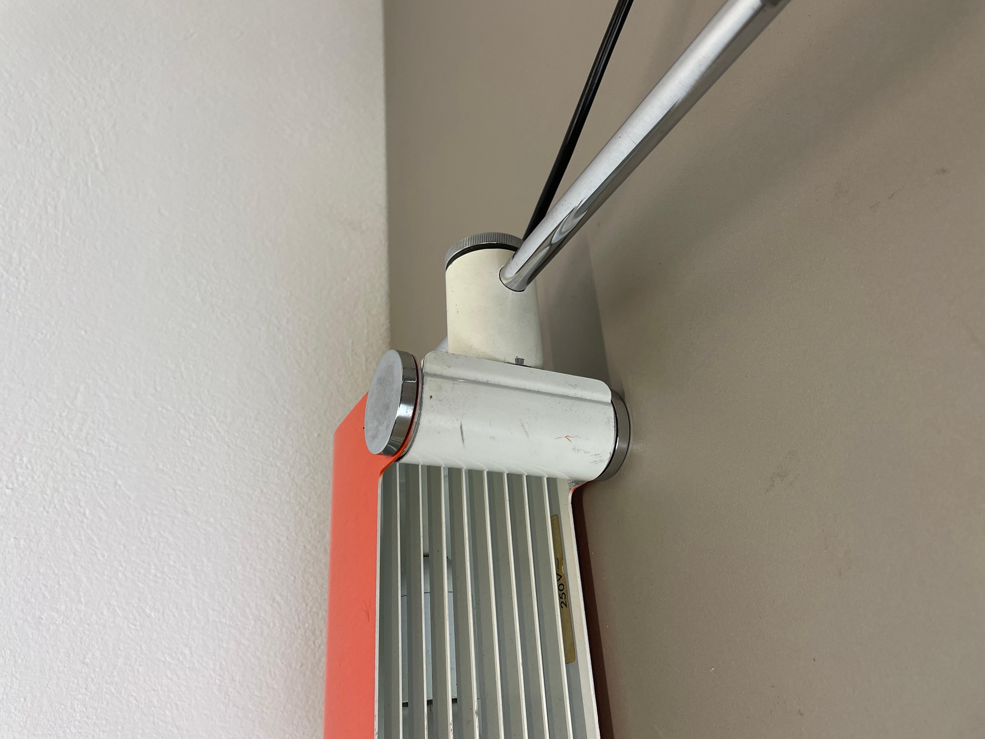 Adjustable Orange Metal Wall Light by Wilhem Braun-Feldweg Doria Light, Germany For Sale 15