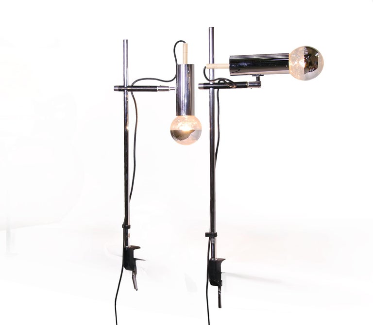 Picture of Adjustable Pair of Minimalist Articulated Desk Clamp Lamps by Staff ...