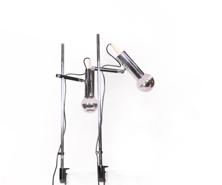 Picture of Adjustable Pair of Minimalist Articulated Desk Clamp Lamps by Staff ...