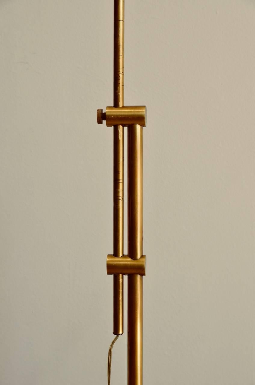 American Adjustable Patinated Brass Floor Lamp by Frederick Cooper