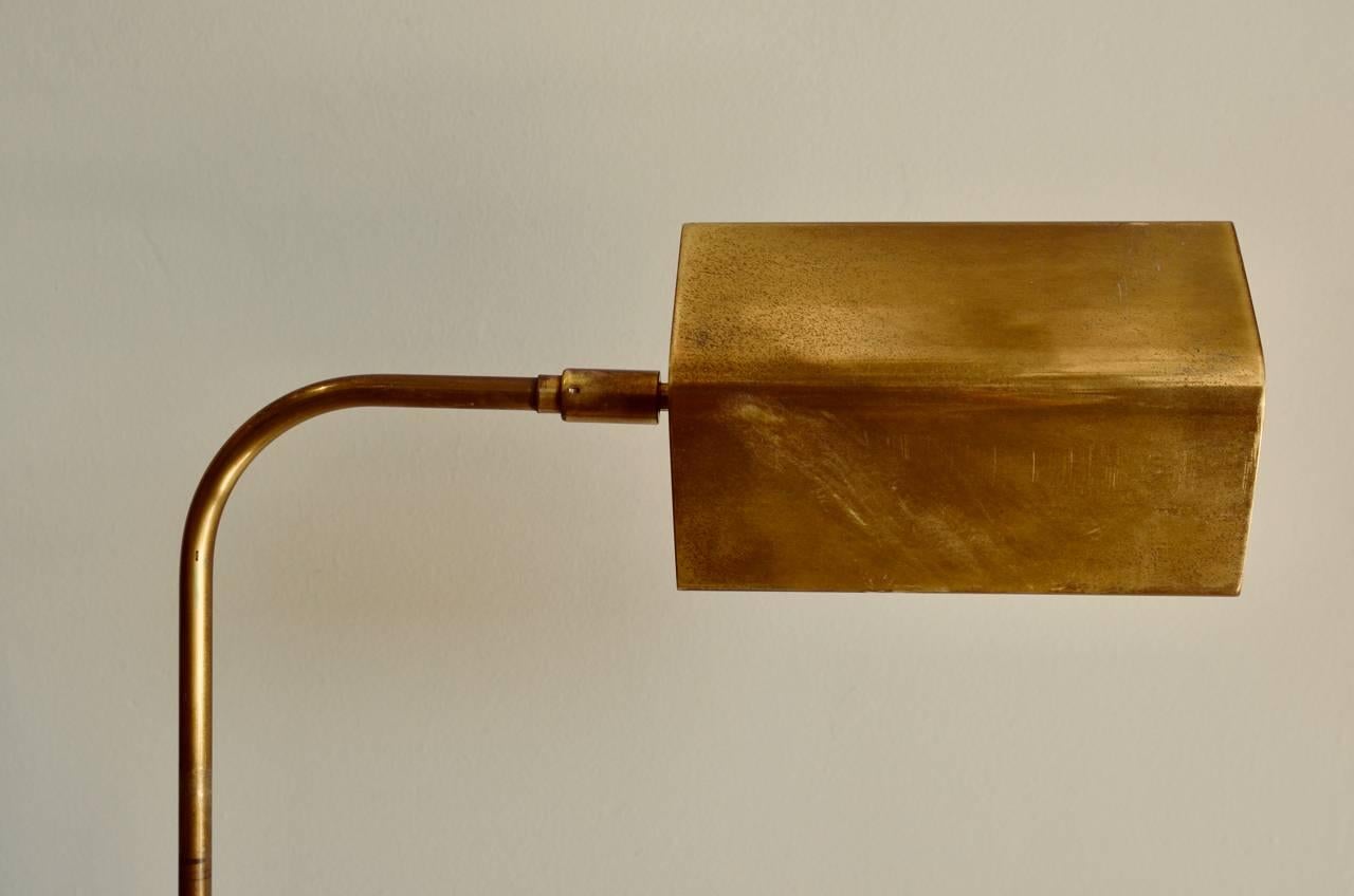 Adjustable Patinated Brass Floor Lamp by Frederick Cooper 1