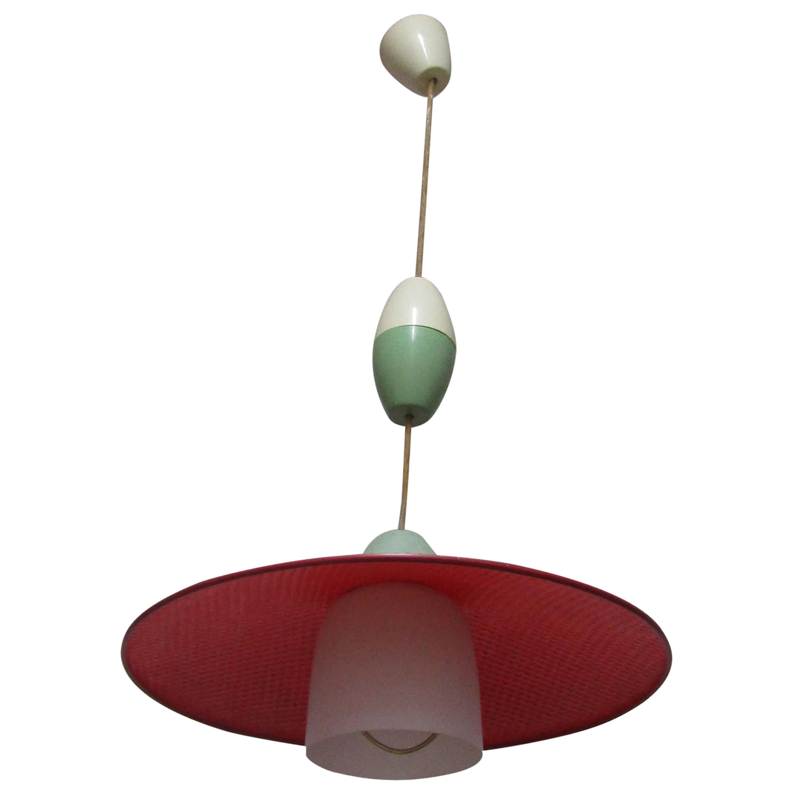 Adjustable chandelier to be attributed to Italian style mid-century Stilnovo For Sale