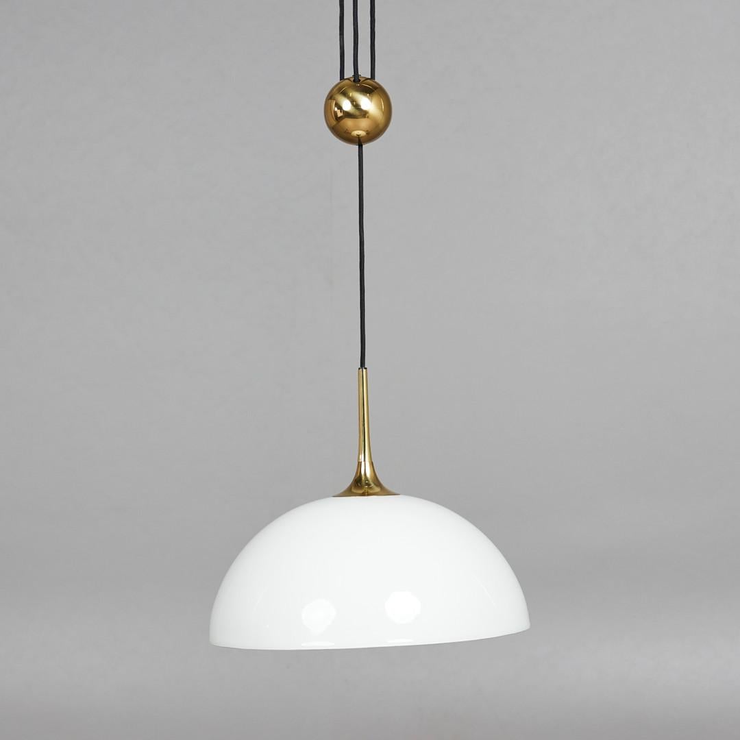 Brass Adjustable Pendant Lamp by Florian Schulz from the 1970s For Sale