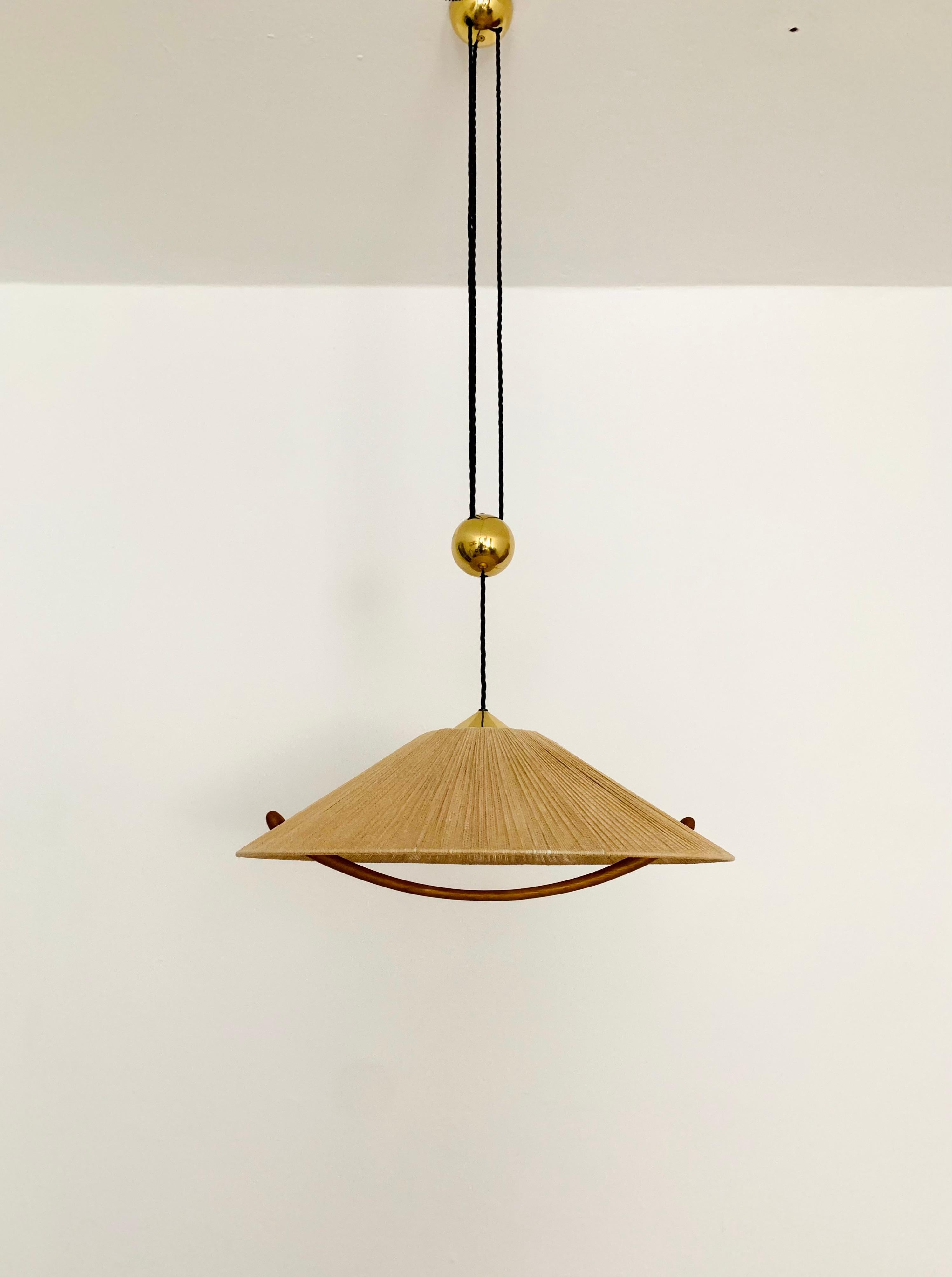 Mid-20th Century Adjustable Pendant Lamp with Counterweight by Florian Schulz For Sale