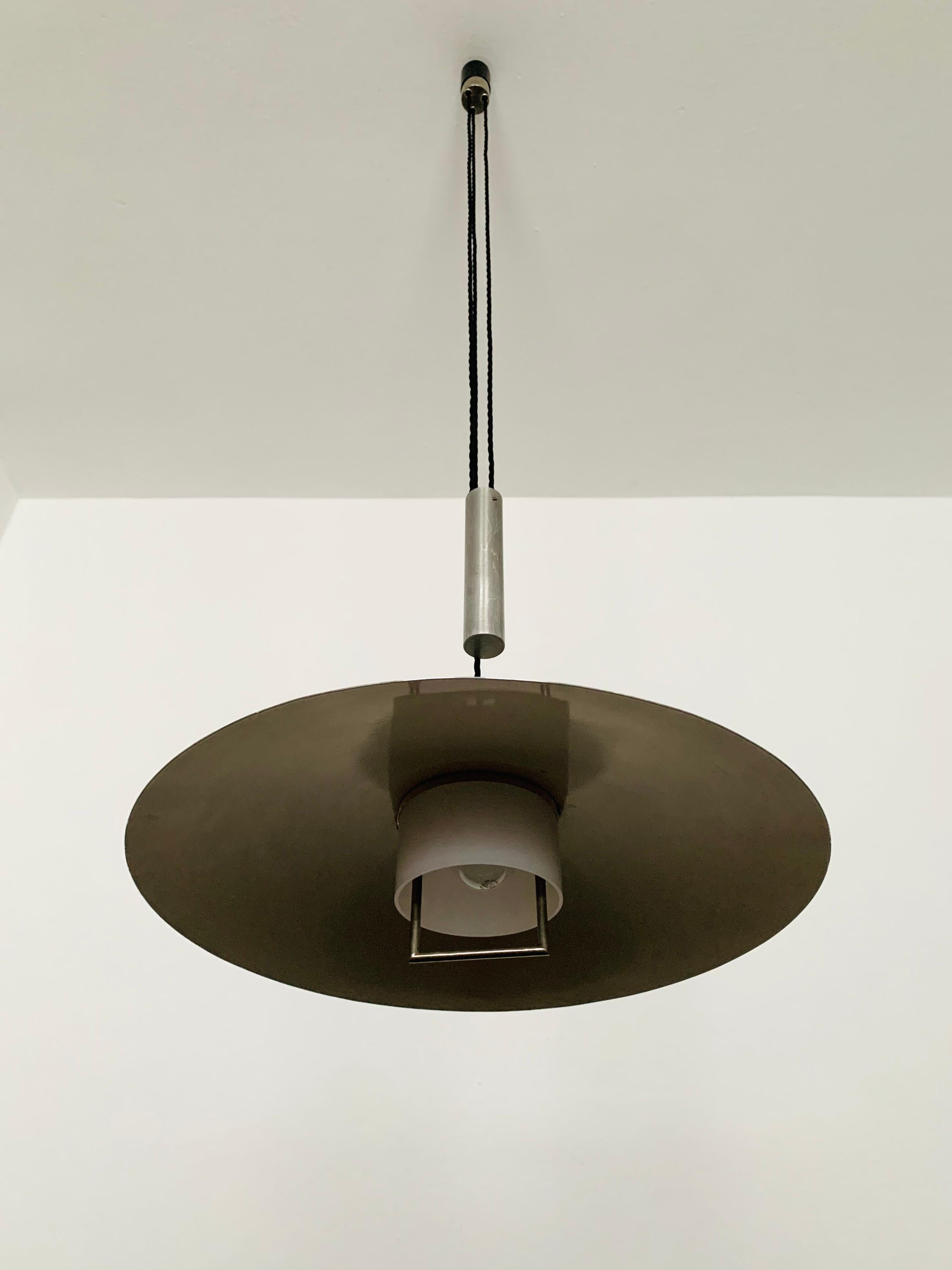 Mid-20th Century Adjustable Pendant Lamp with Counterweight For Sale