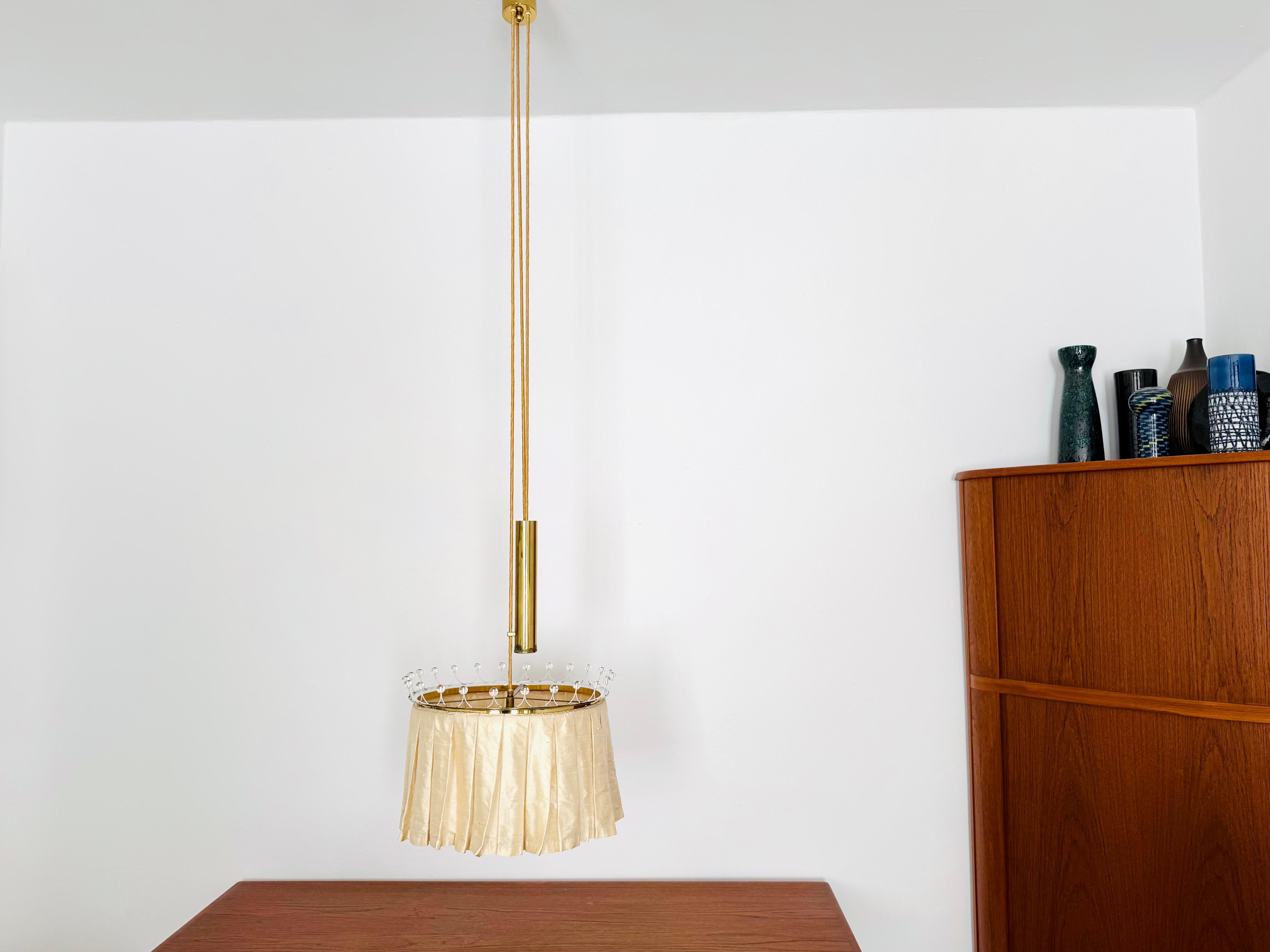 Brass Adjustable Pendant with Counterweight by Vereinigte Werkstätten München For Sale