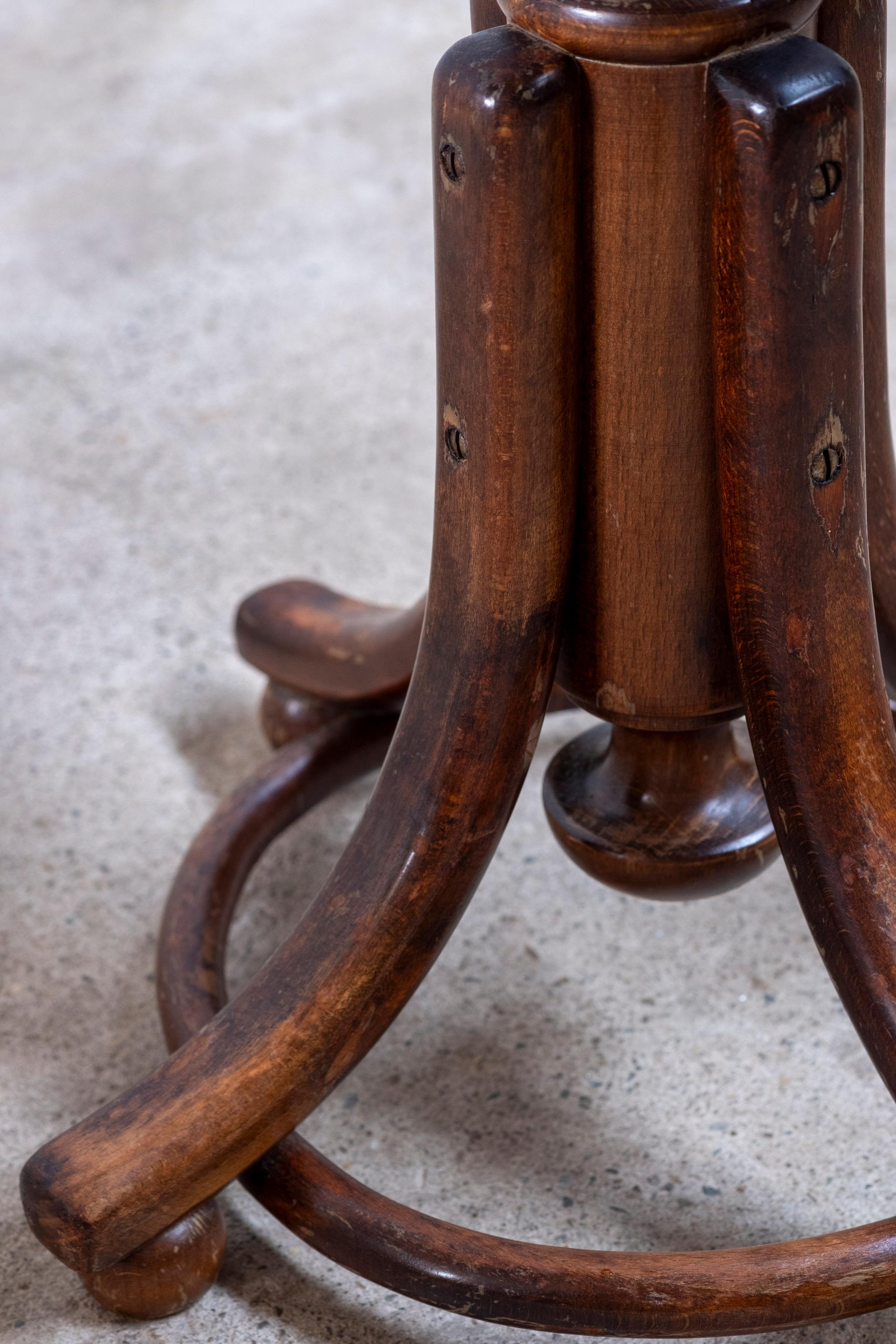 Adjustable Piano Stool in The Style of Thonet, 1940s For Sale 2