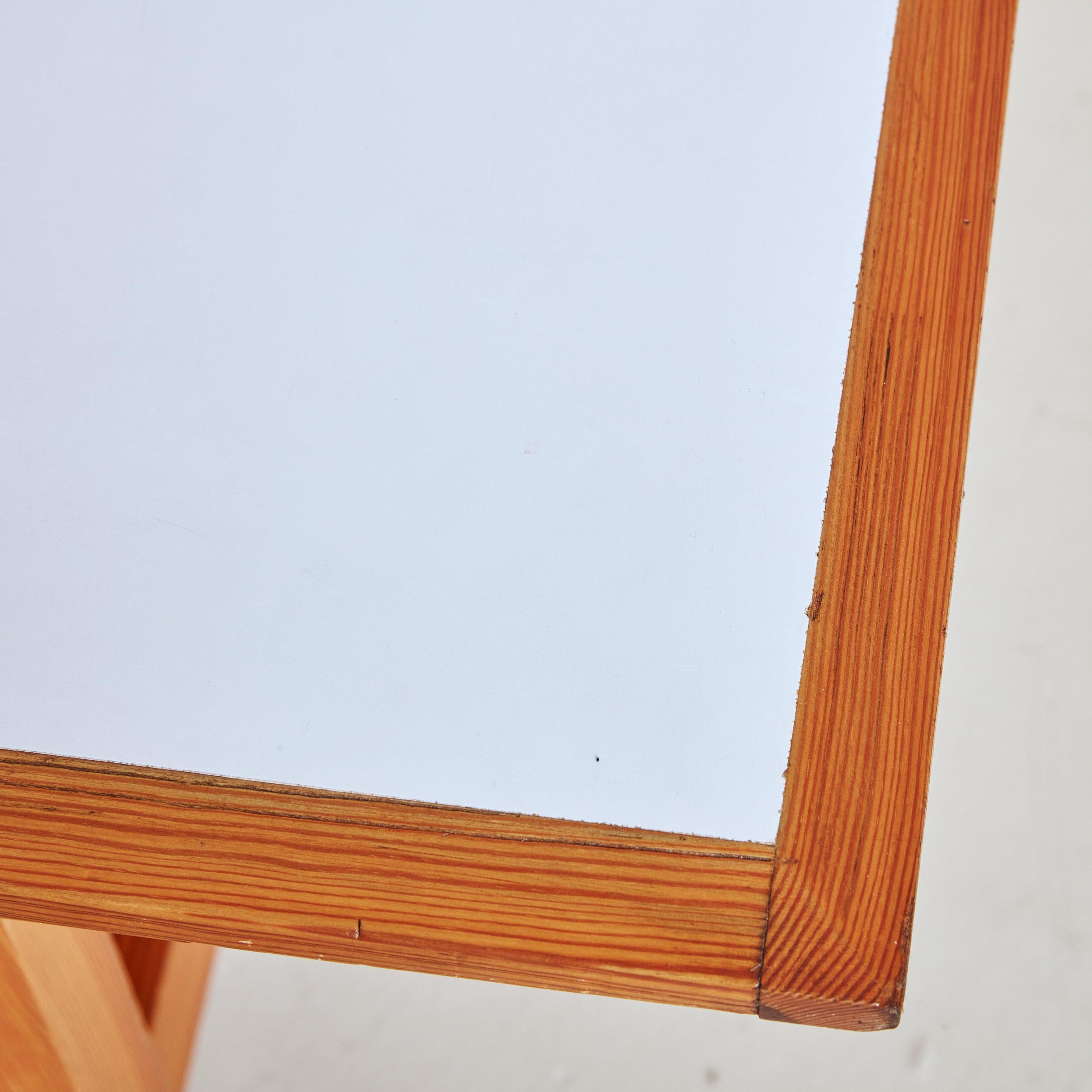 Adjustable Pine Desk + Dining Table Attributed to Ole Pira & Kurt Hafeli 1