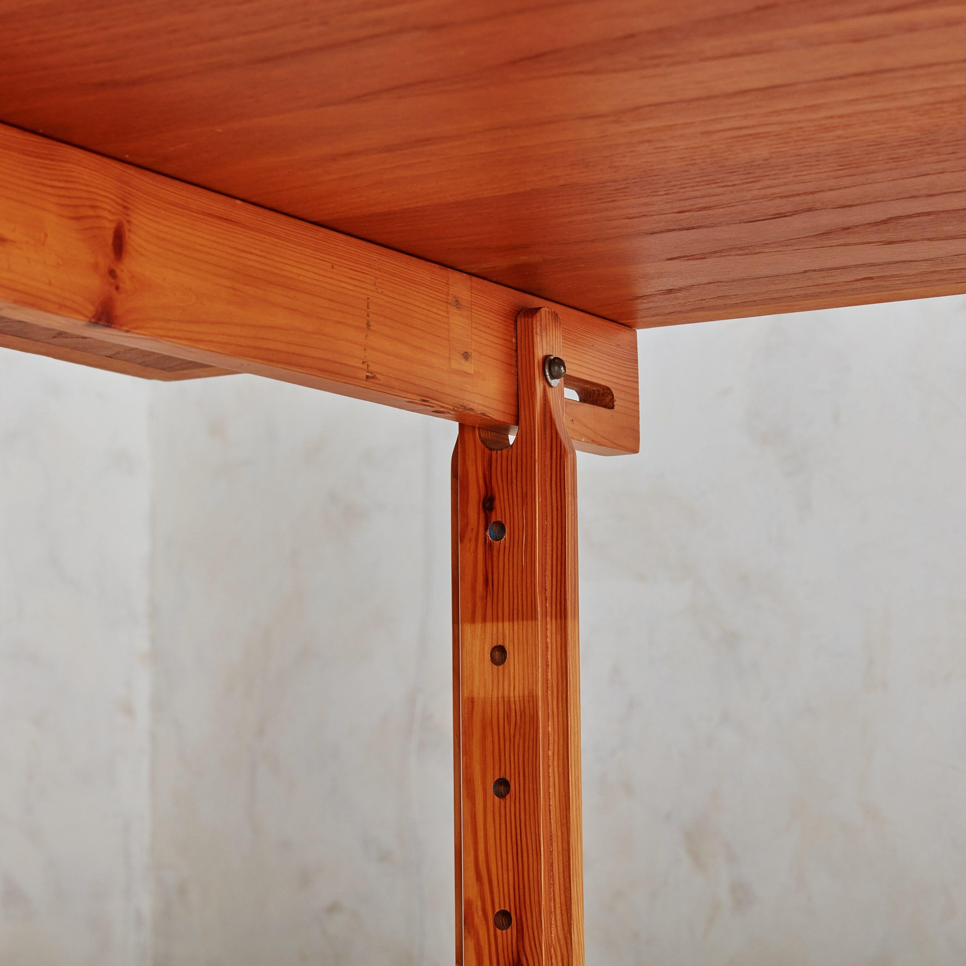 Adjustable Pine Desk + Dining Table Attributed to Ole Pira & Kurt Hafeli 3