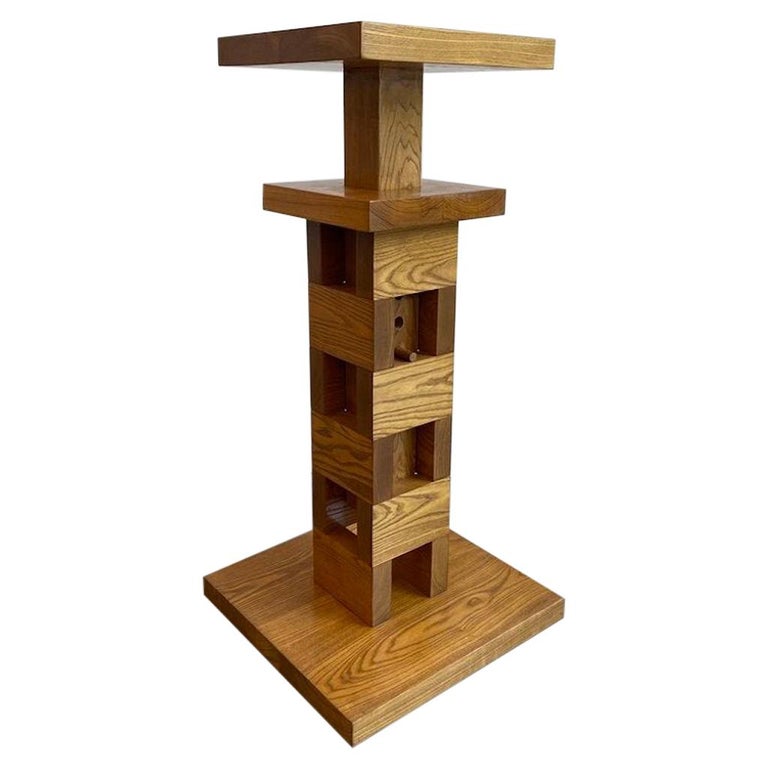 Adjustable Pine Pedestal at 1stDibs
