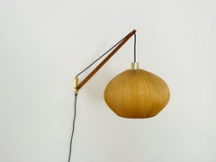 Adjustable Pleating, Brass and Oak Sconce