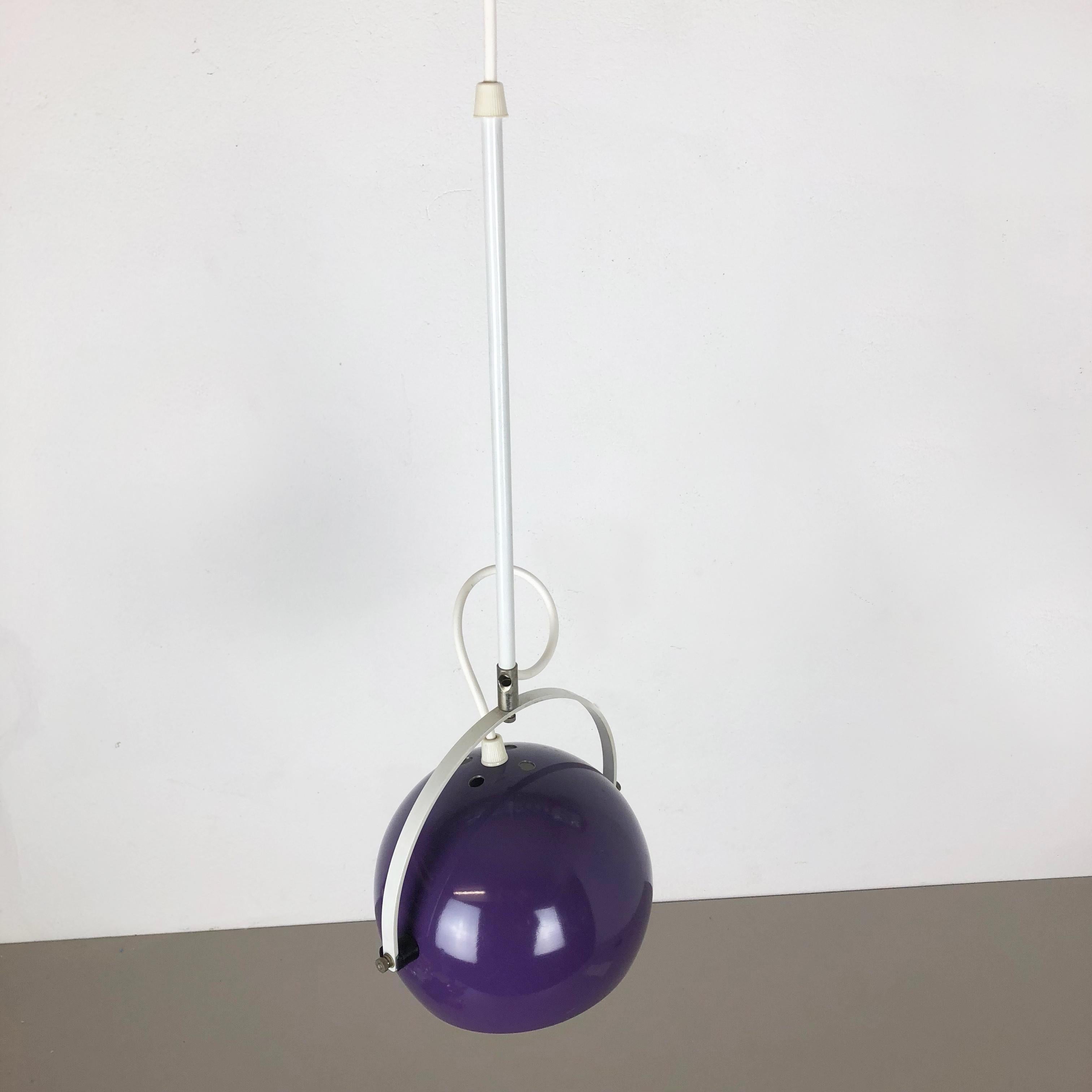 Adjustable Pop Art Panton Style Hanging Light with Purple Spot, Germany, 1970s For Sale 6