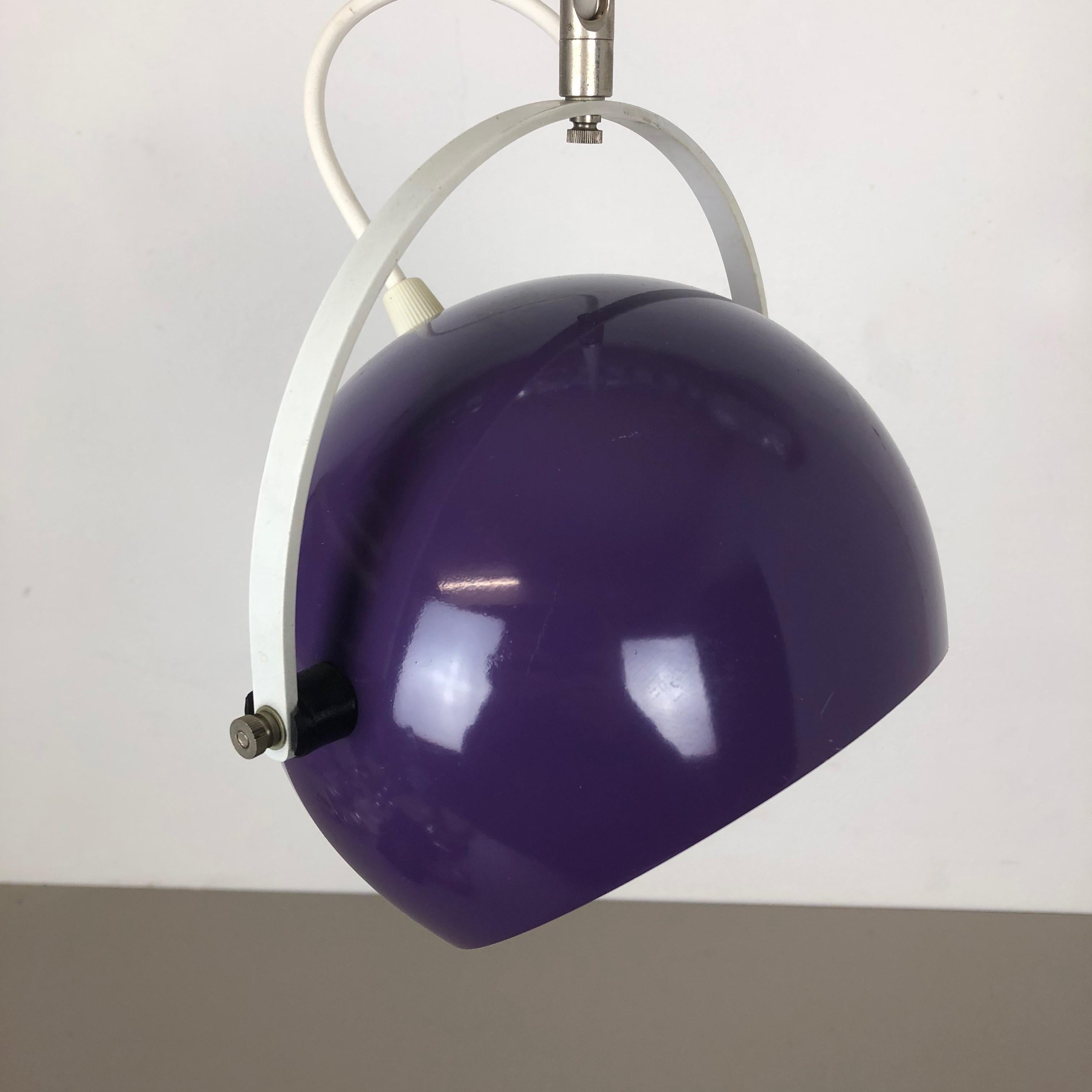 20th Century Adjustable Pop Art Panton Style Hanging Light with Purple Spot, Germany, 1970s For Sale
