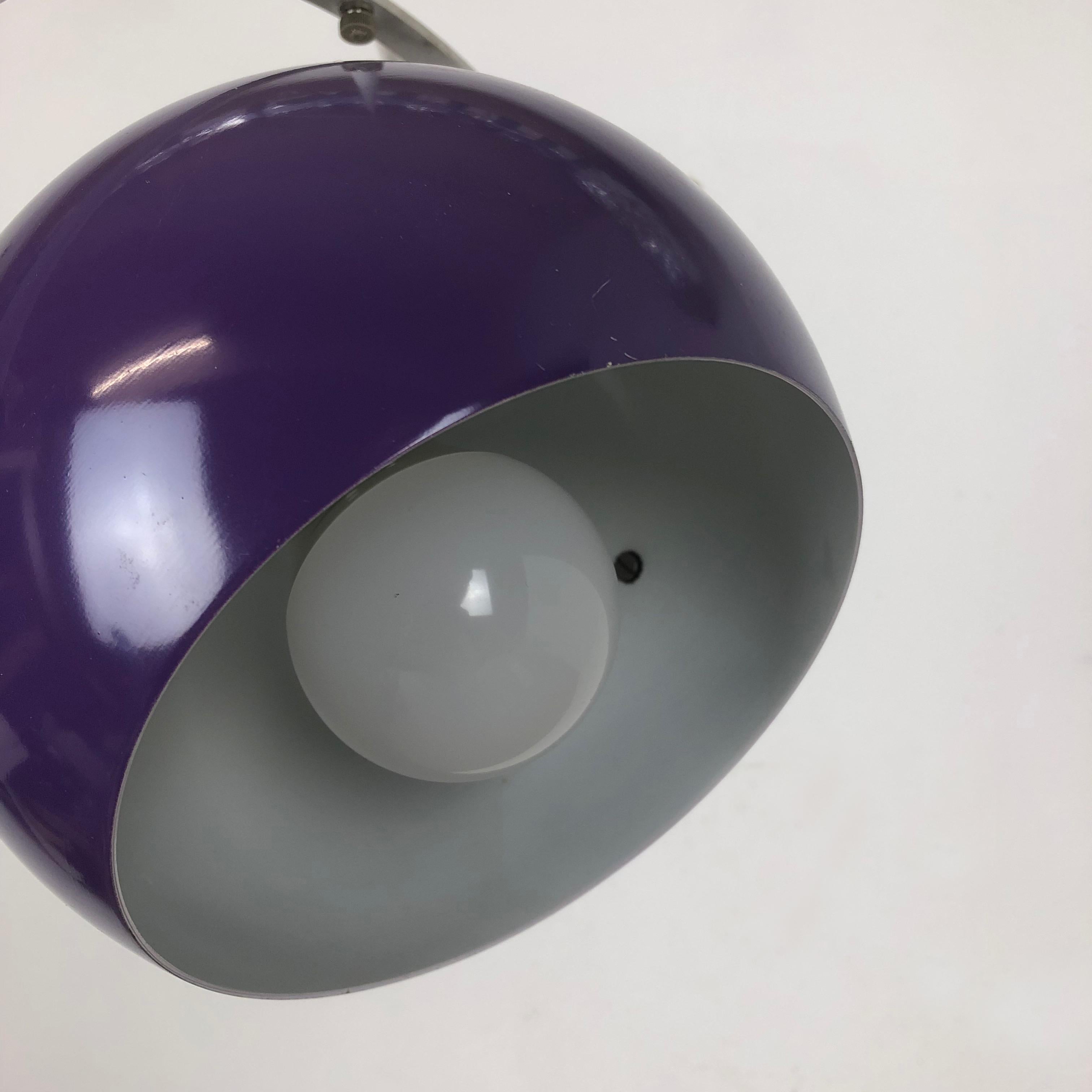 Adjustable Pop Art Panton Style Hanging Light with Purple Spot, Germany, 1970s For Sale 1