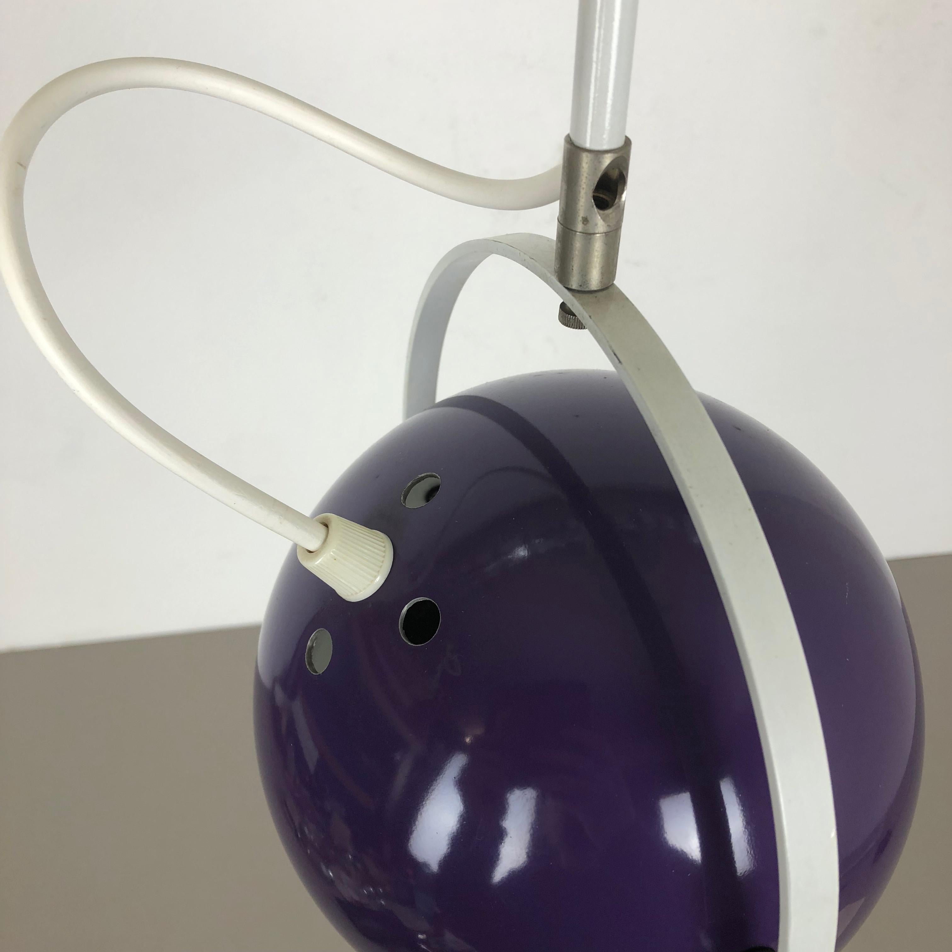 Adjustable Pop Art Panton Style Hanging Light with Purple Spot, Germany, 1970s For Sale 3