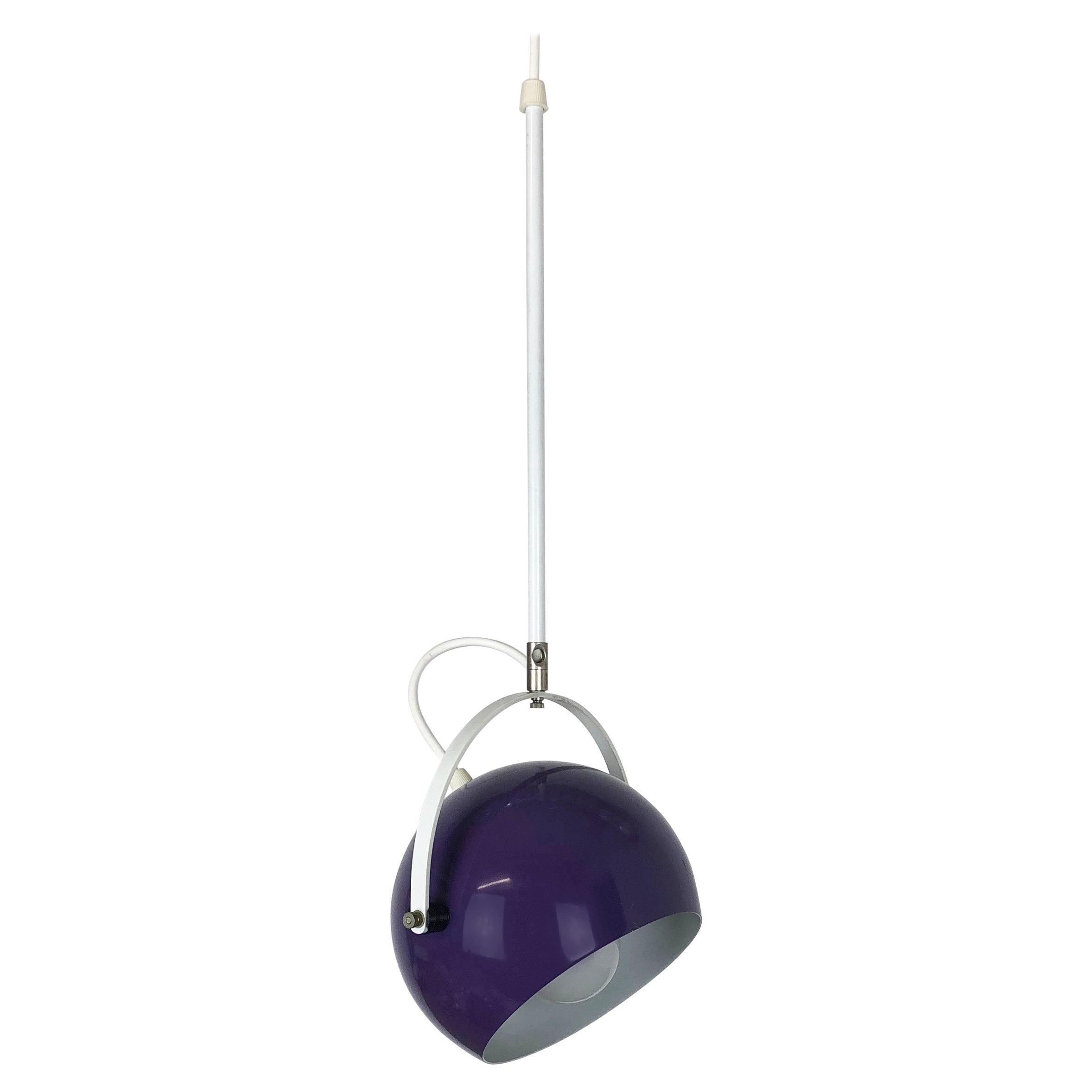 Adjustable Pop Art Panton Style Hanging Light with Purple Spot, Germany, 1970s For Sale