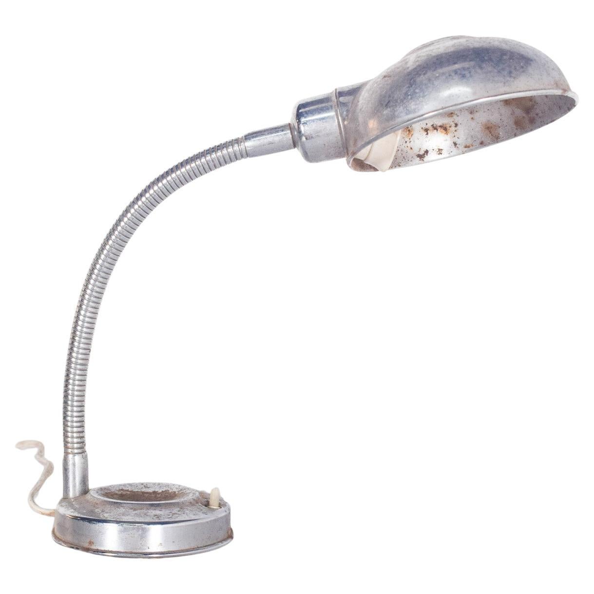 Lampada da tavolo portoghese regolabile in metallo, anni '70 in vendita