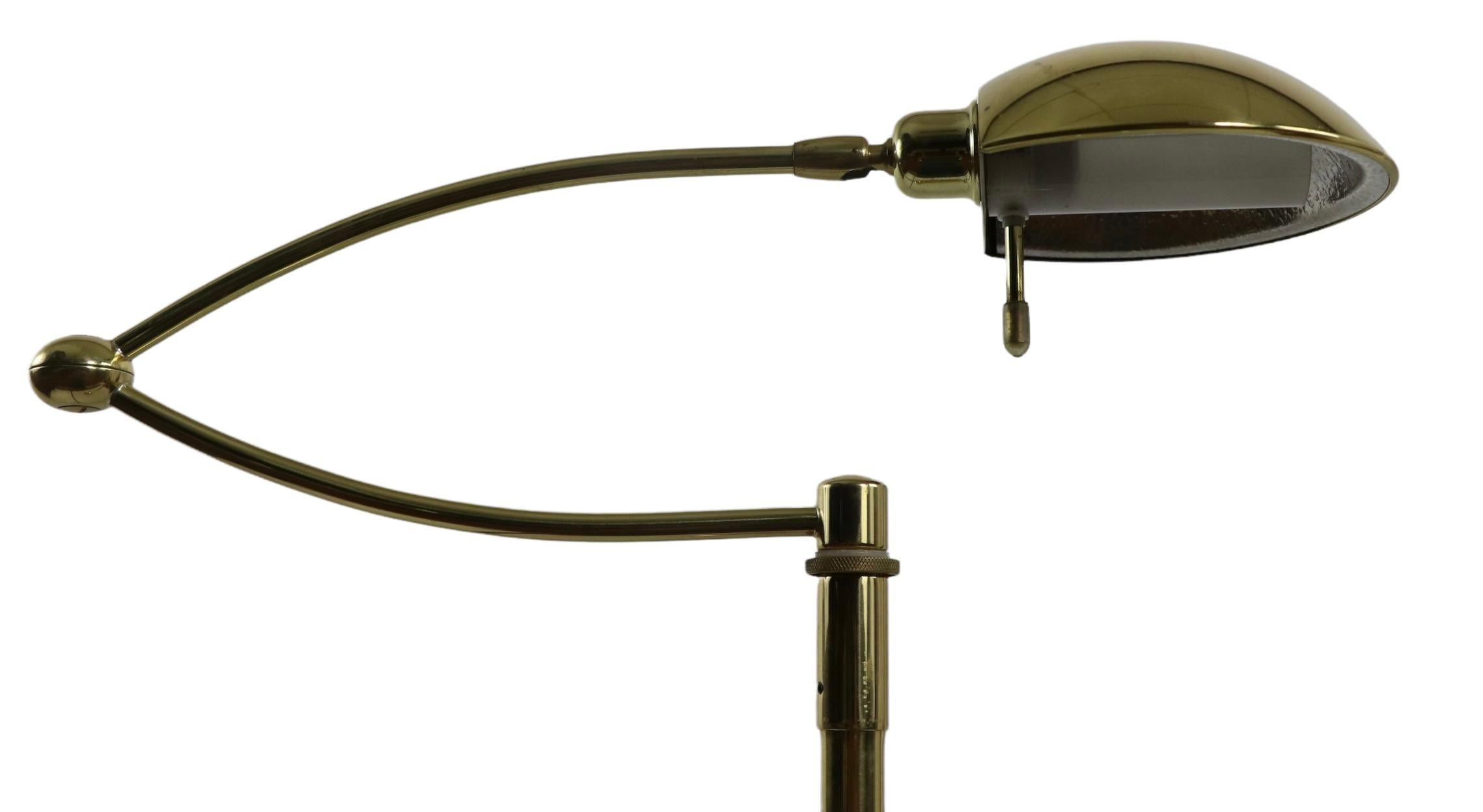 Late 20th Century Adjustable Post Modern Brass Floor Lamp Made in Germany by Holtkotter Leuchten