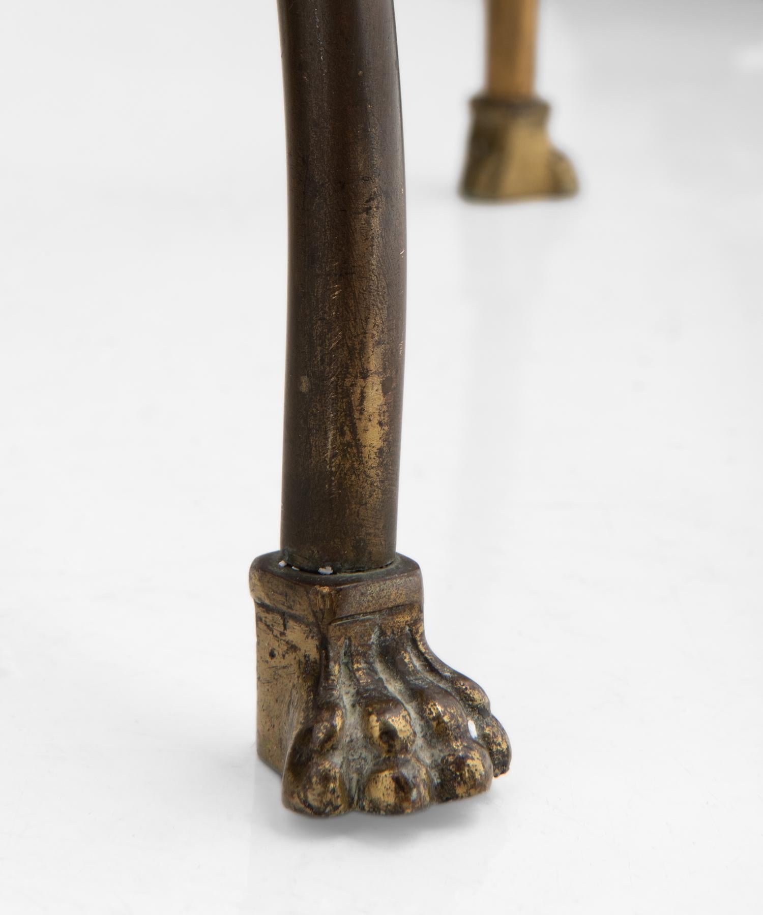 Brass Adjustable Reading Lamp with Claw Feet, France, circa 1930