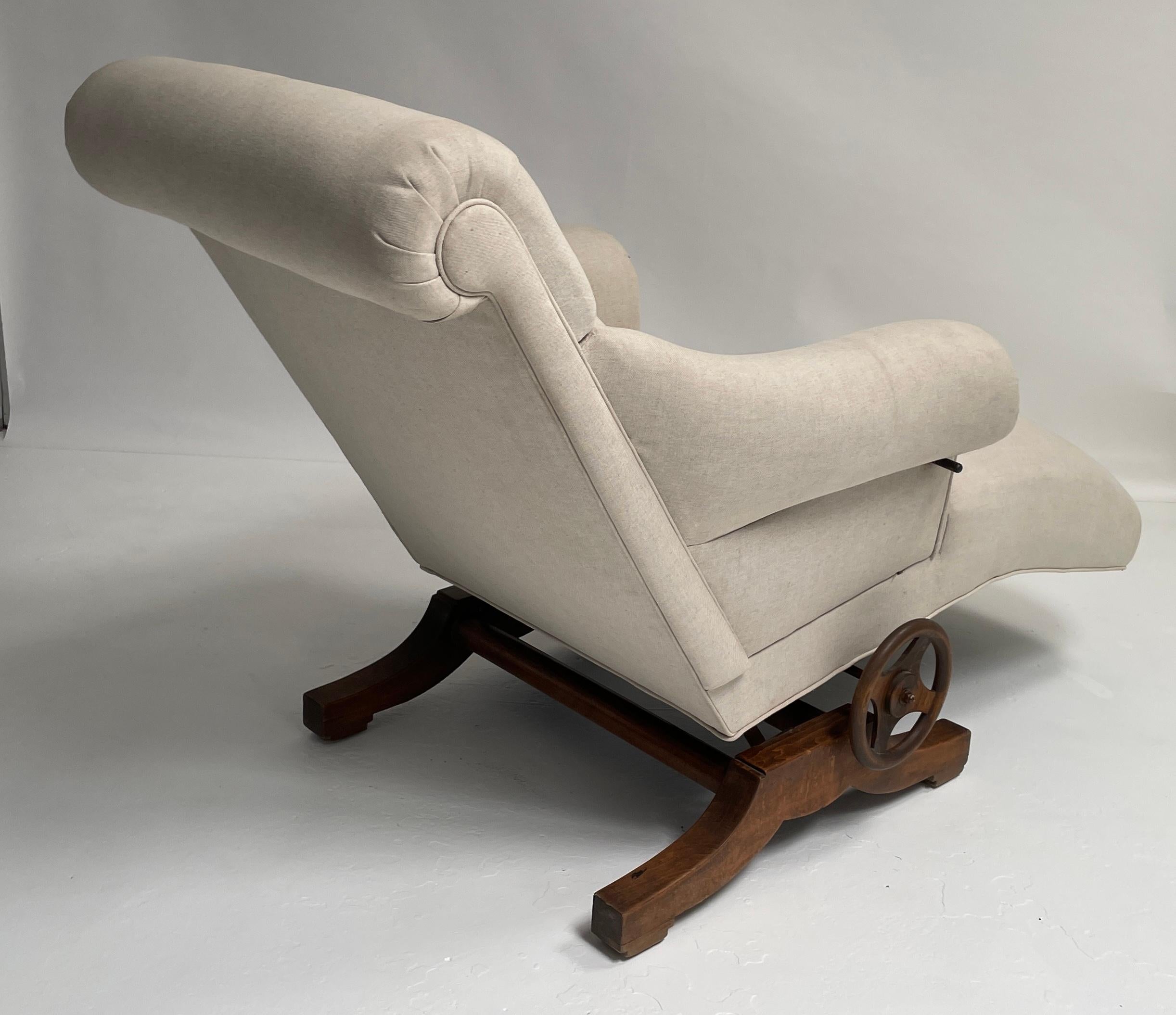 19th Century Adjustable Reclining Napoleon III Chair For Sale