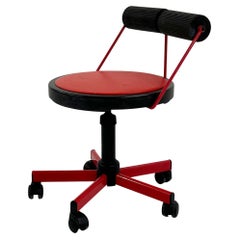 Vintage Adjustable Red Desk Chair from Bieffeplast, 1980s