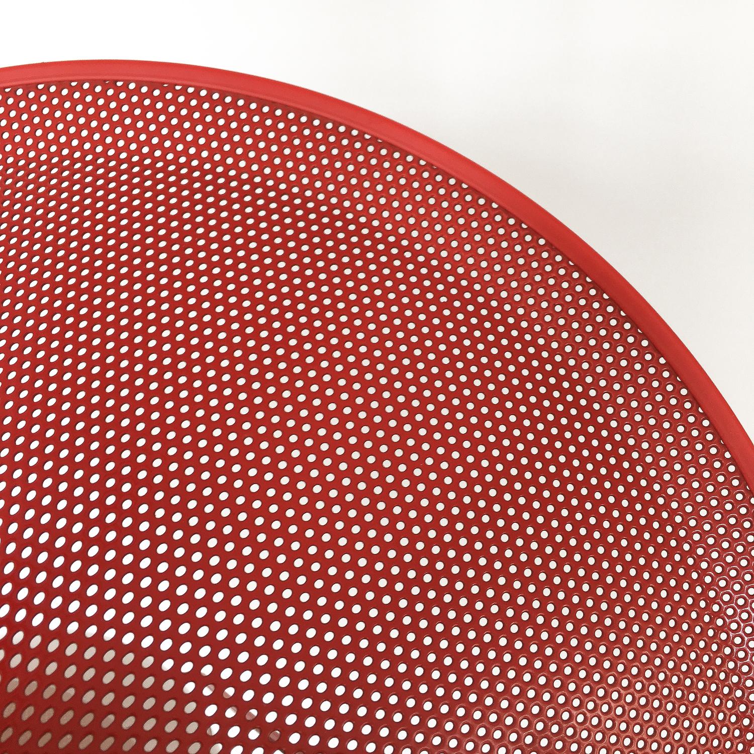 Adjustable Red Enameled Perforated Postmodern Pendant Fixture 10