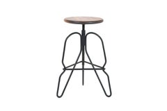 Taburete Rig Ajustable de Madera Maciza de Nogal Negro y Acero Doblado a Mano 'M