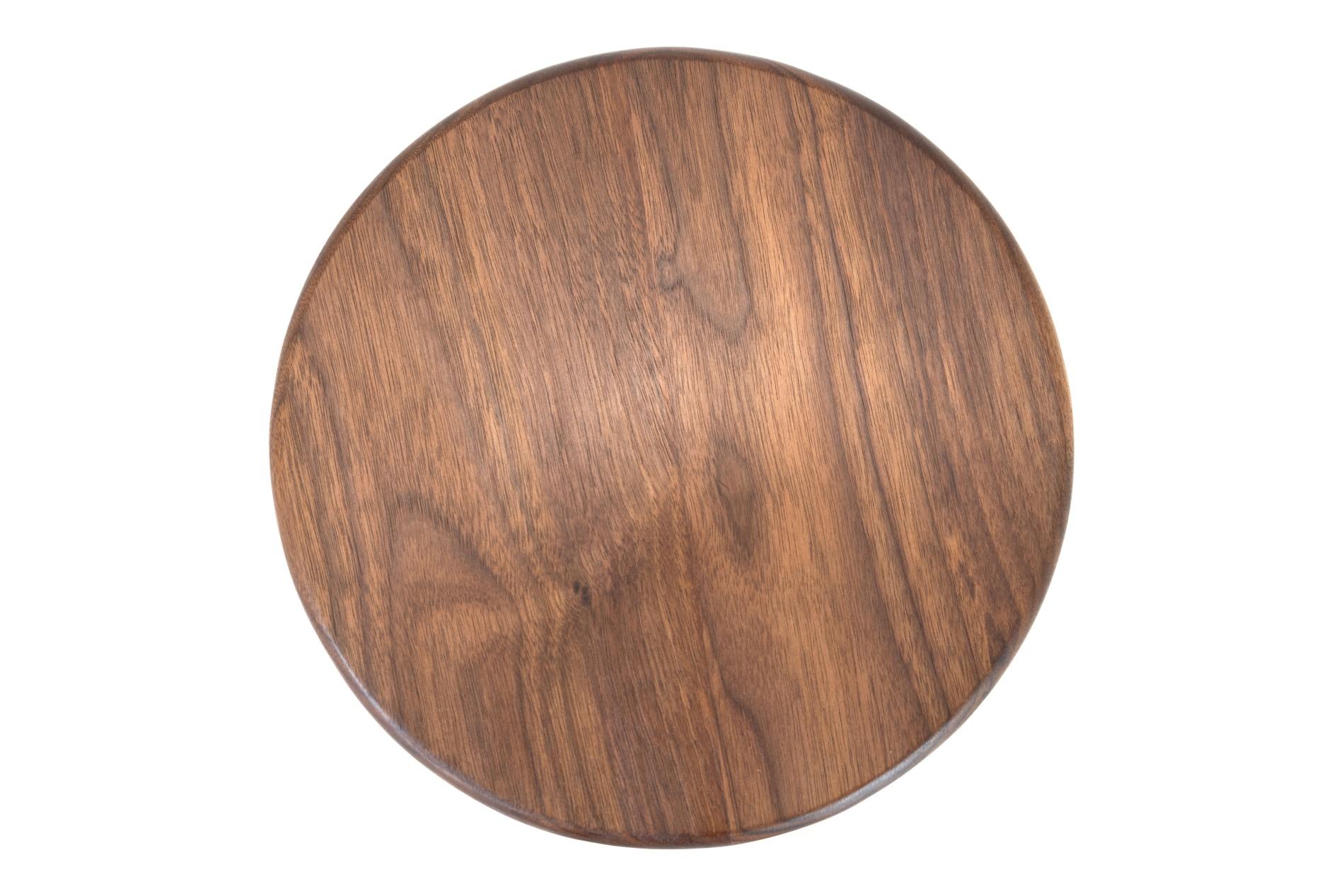 Taburete Rig Ajustable de Madera Maciza de Nogal Negro y Acero Doblado a Mano, 'S Hecho a mano en venta