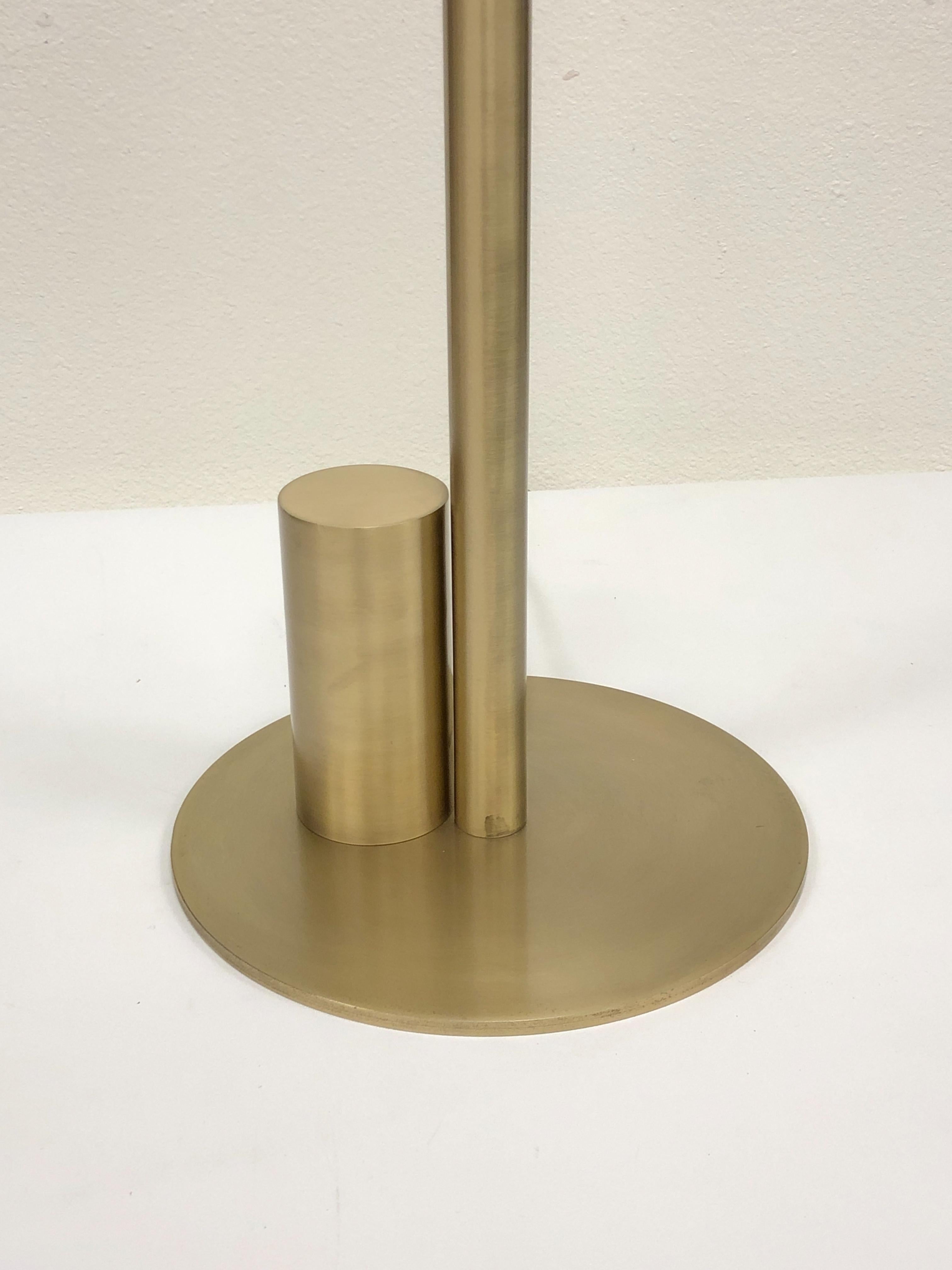 Late 20th Century Adjustable Satin Brass Floor Lamp by Charles Hollis Jones