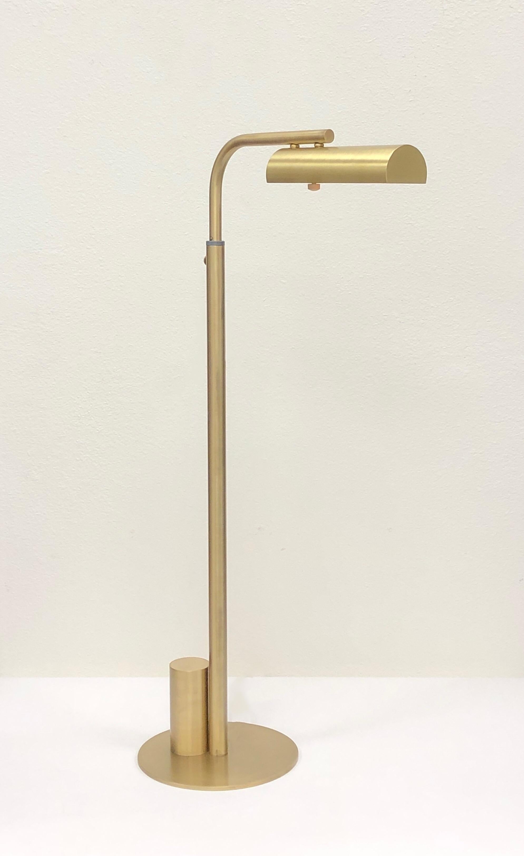 Adjustable Satin Brass Floor Lamp by Charles Hollis Jones 1