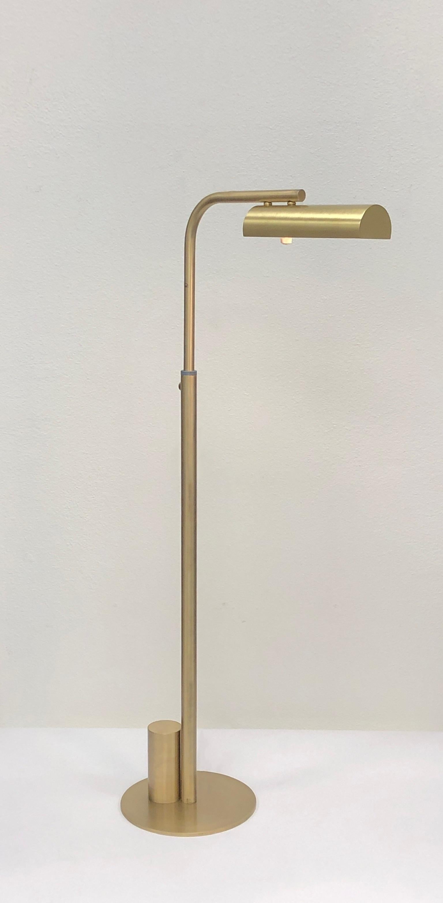 Adjustable Satin Brass Floor Lamp by Charles Hollis Jones 2