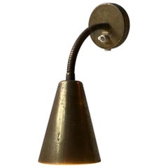 Adjustable Scandinavian Wall Light in Brass from E.S. Horn, 1950s
