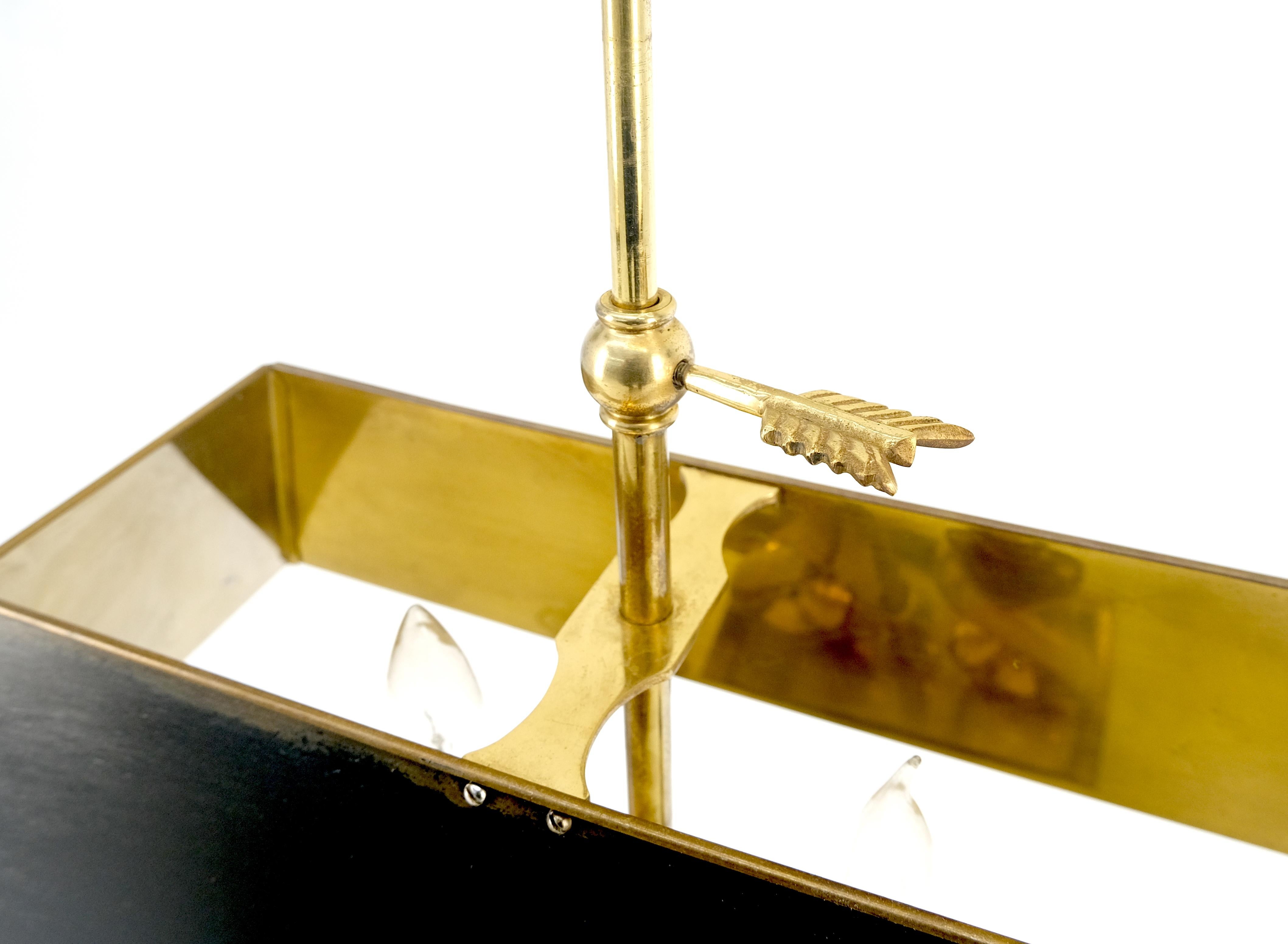 Adjustable Shade Swans Lire Looking Base Heavy Solid Brass Base Table Lamp MINT! In Good Condition For Sale In Rockaway, NJ