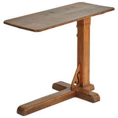 Adjustable Side Working Table in Oak