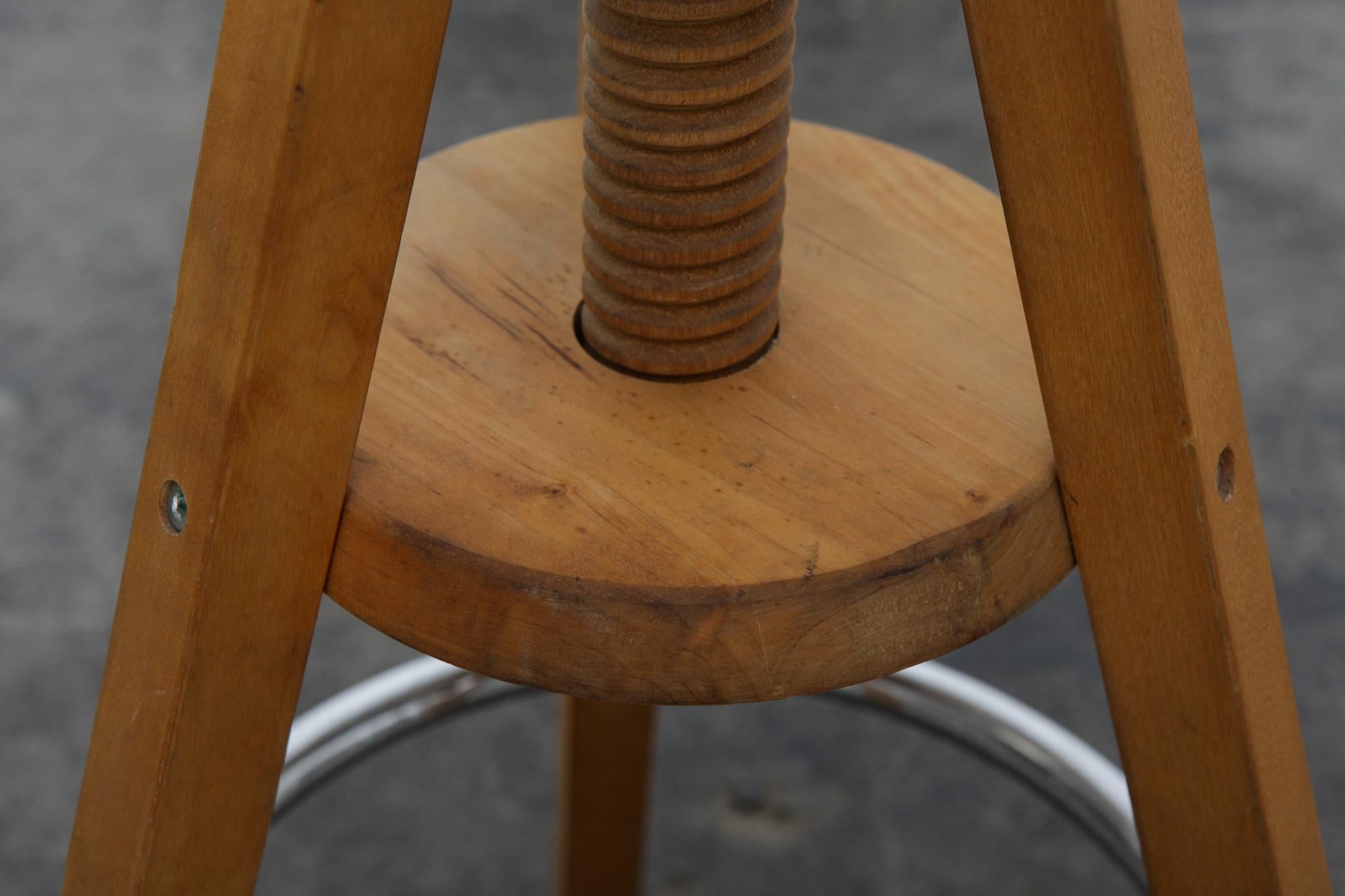 Mid-20th Century Adjustable Stool from Finland with Mosaic Tile Seat by Designer Martin Cheek For Sale