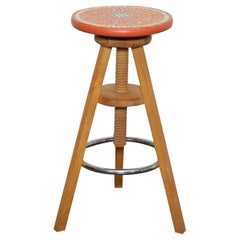 Adjustable Stool from Finland with Mosaic Tile Seat by Designer Martin Cheek