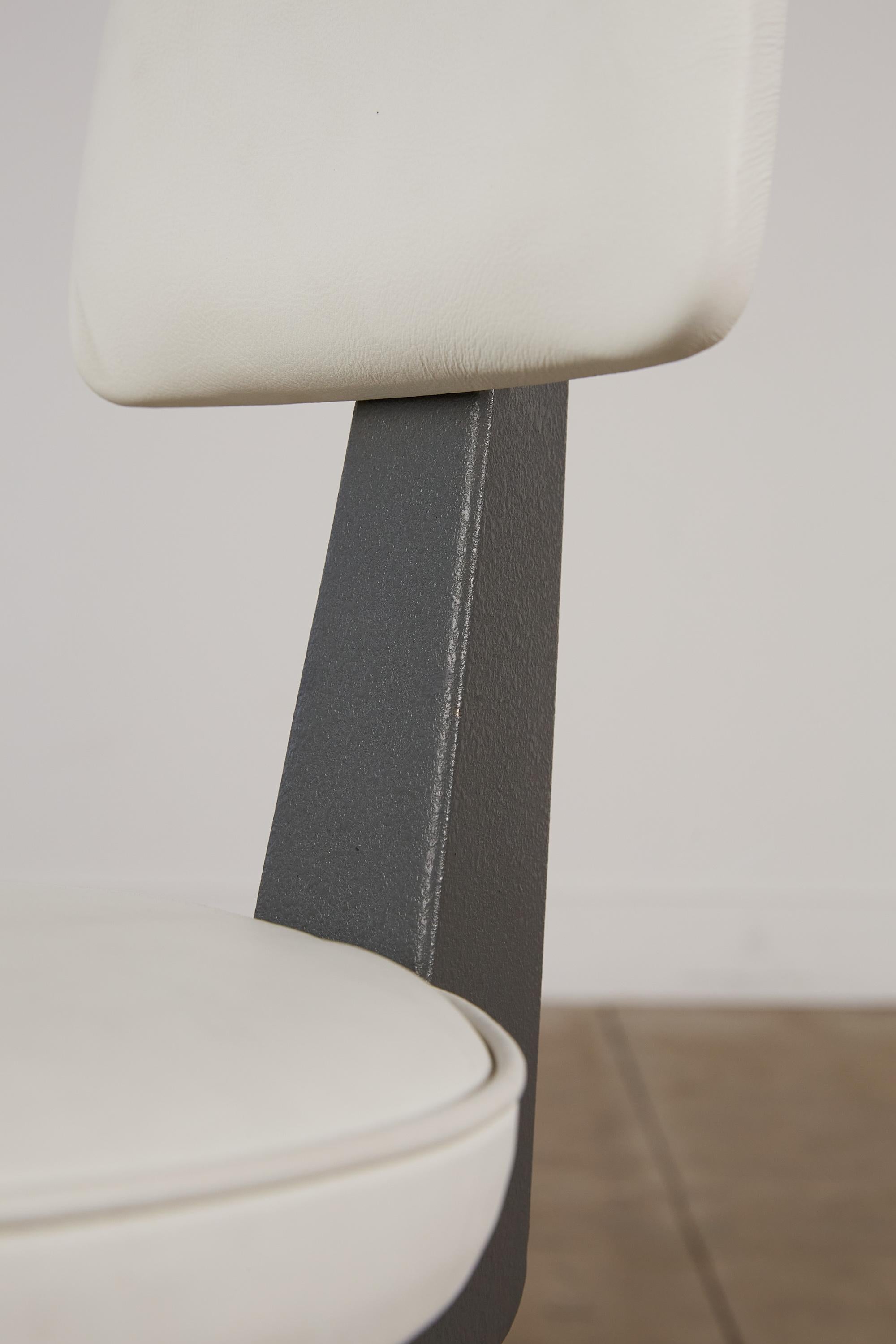 Adjustable Stool with Leather Seat by American Optical 3