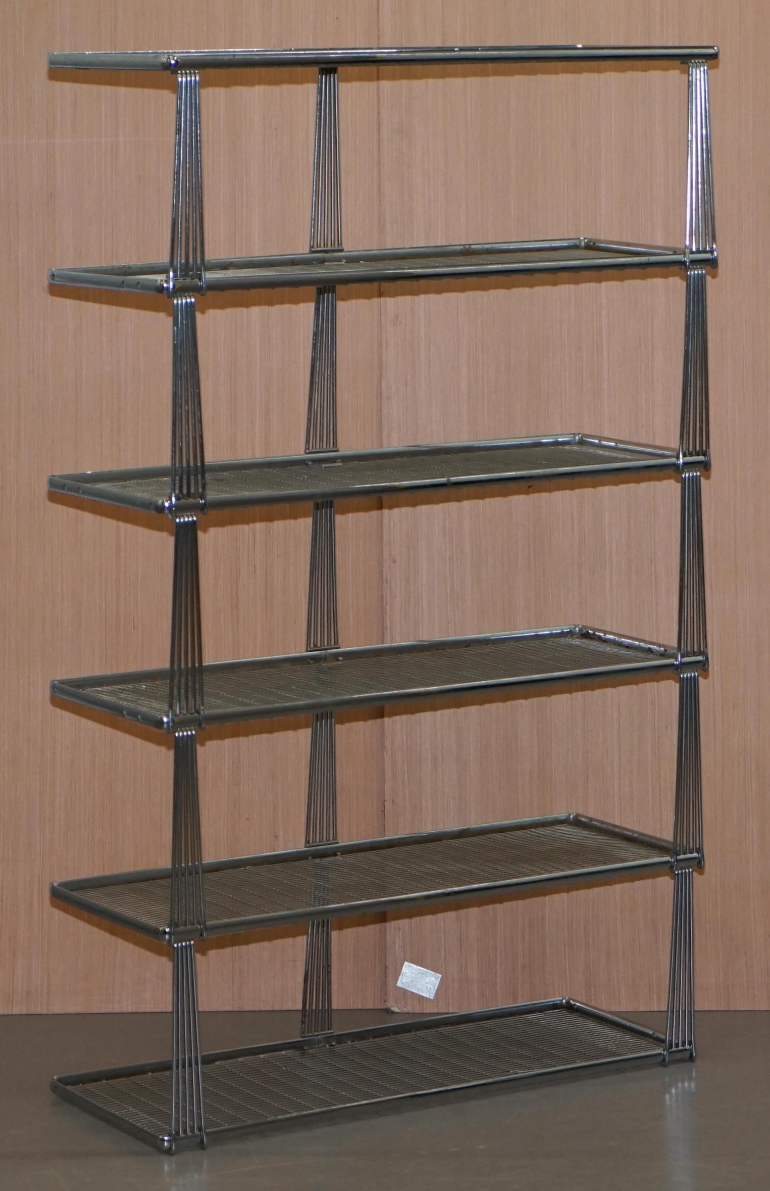 We are delighted to offer for sale this very rare suite of 1960s chrome-plated Beanstalk Shelving LTD modular height adjustable racking

A very versatile and utilitarian suite, you can change the height of these as you wish, you can have one main
