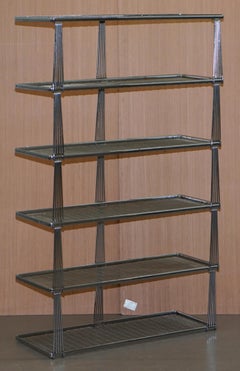 Adjustable Suite of Vintage 1960s Chromed Beanstalk Shelving Modular Bookcases