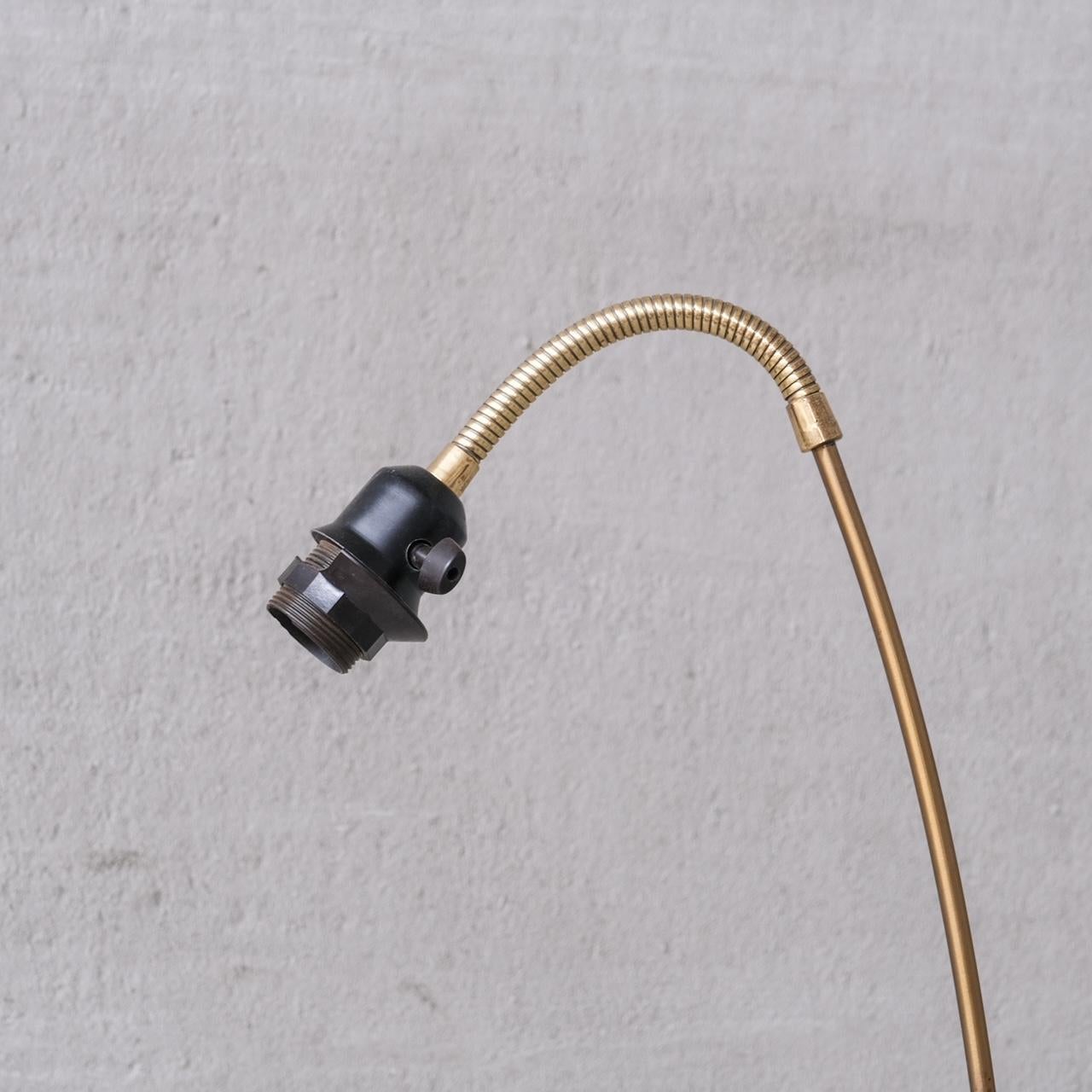 Adjustable Swedish Mid-Century Brass Three Way Floor Lamp In Good Condition For Sale In London, GB