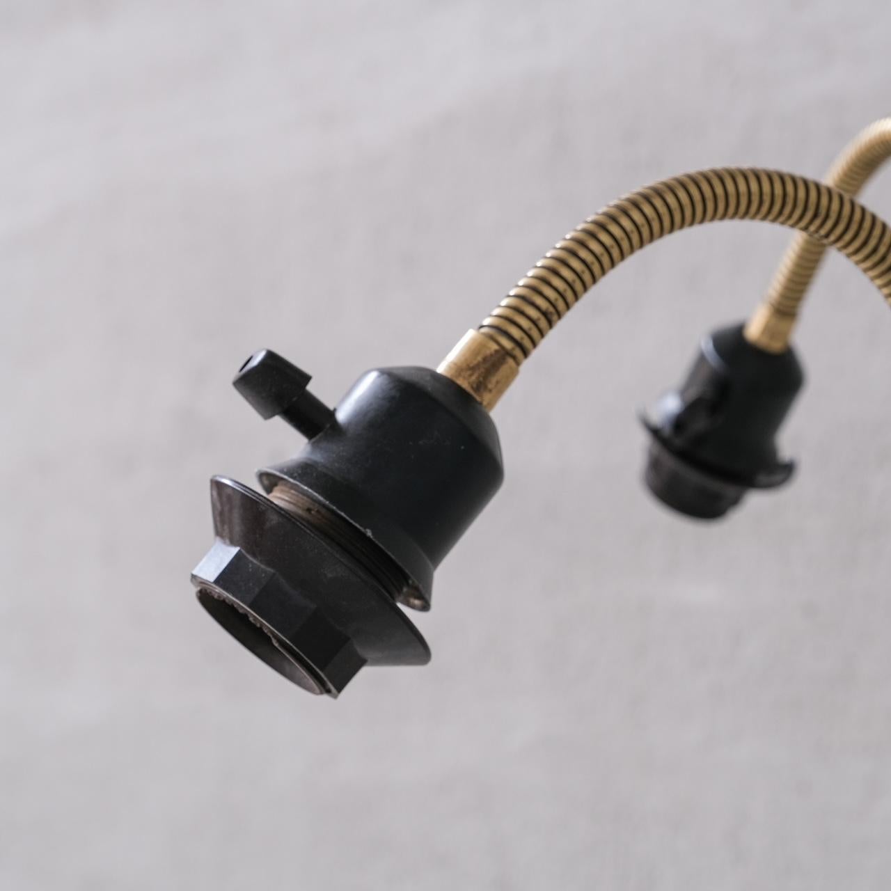 Adjustable Swedish Mid-Century Brass Three Way Floor Lamp For Sale 1
