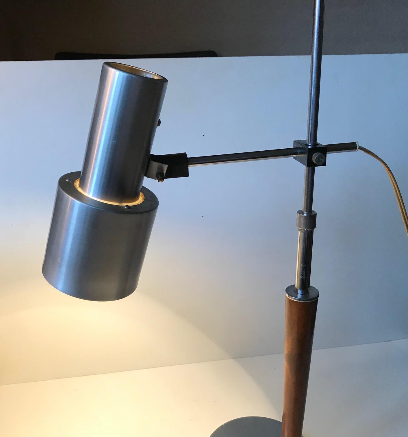 Aluminum Adjustable Swedish Table Lamp by Carl Thore for Granhaga, 1970s