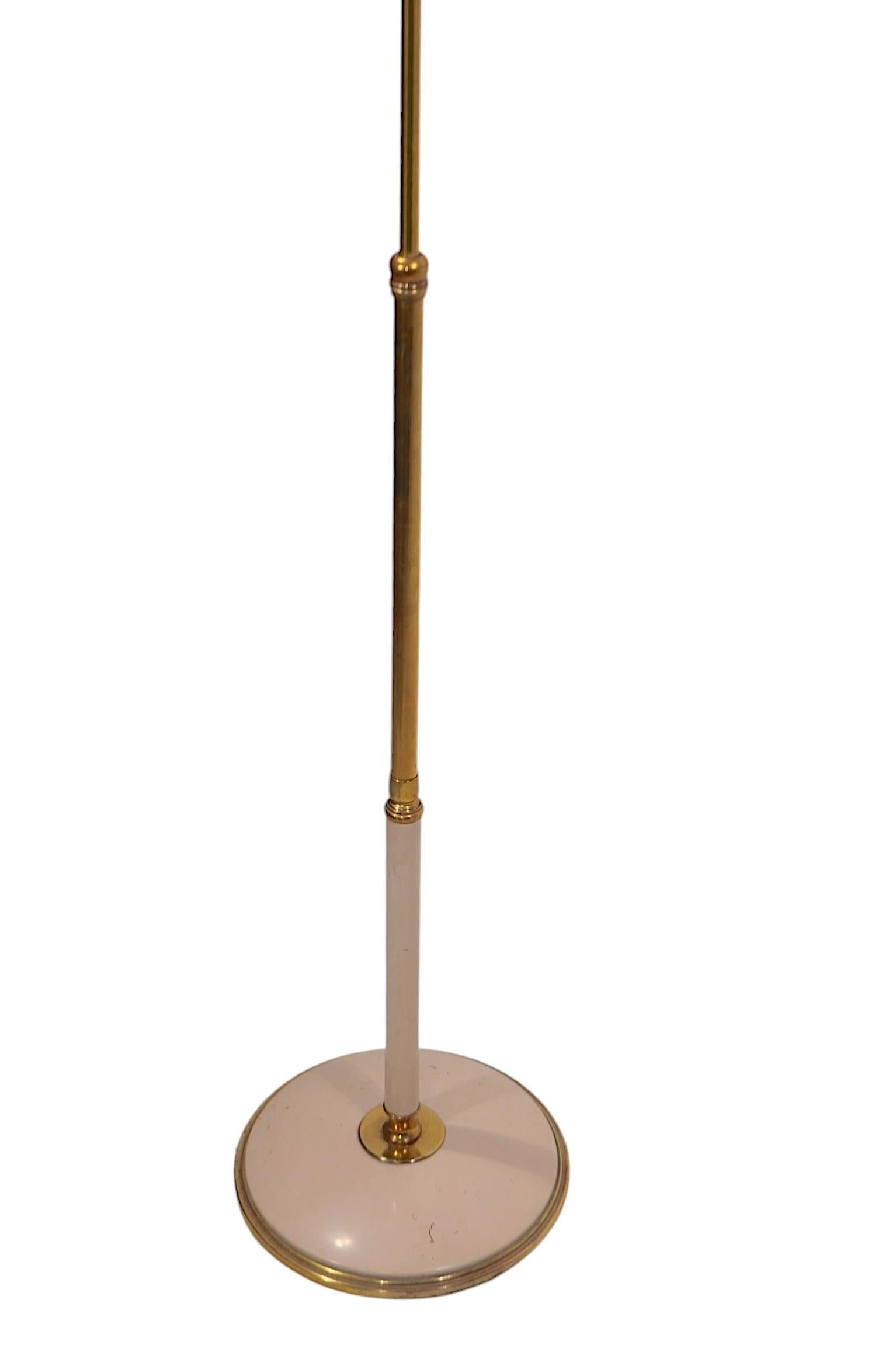 Adjustable Swing Arm Saucer Floor  Lamp Designed by Thurston for Lightolier For Sale 4