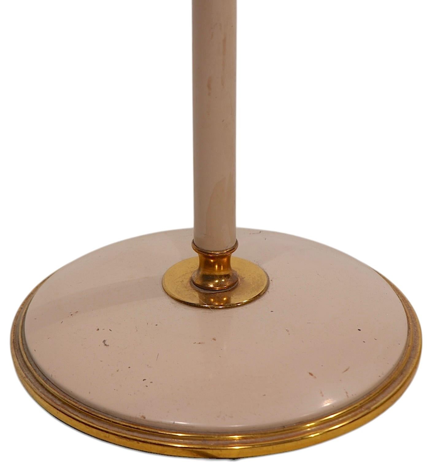 American Adjustable Swing Arm Saucer Floor  Lamp Designed by Thurston for Lightolier For Sale