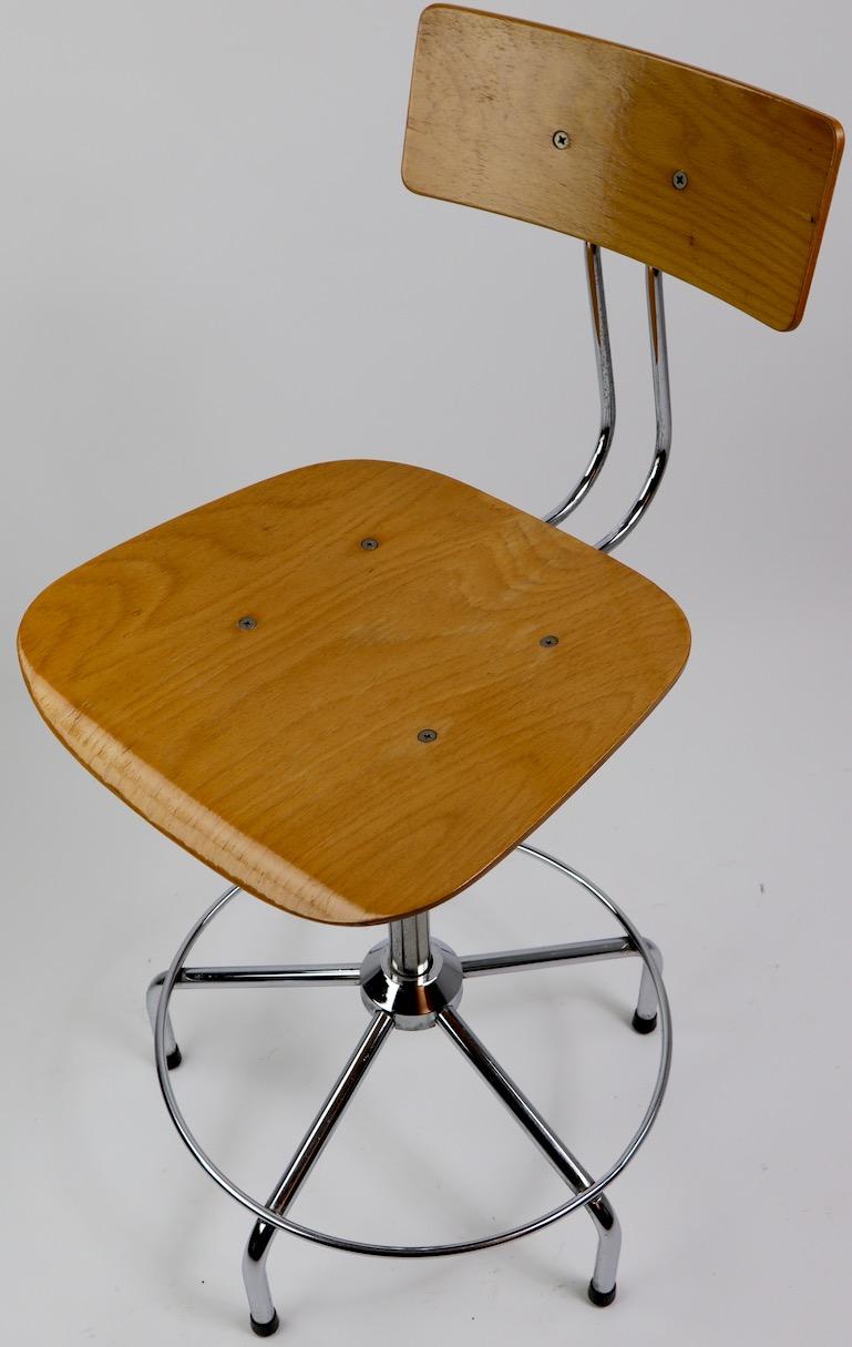 Adjustable Swivel Architects Drafting Stool Made in Italy 4