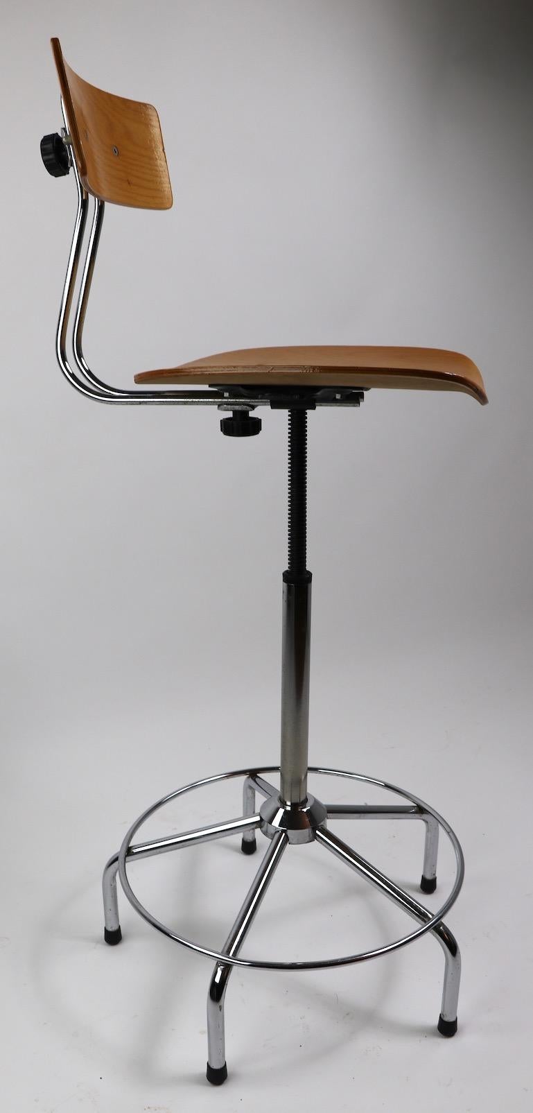 Adjustable Swivel Architects Drafting Stool Made in Italy 7