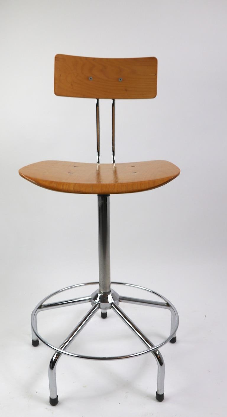 Adjustable Swivel Architects Drafting Stool Made in Italy at 1stDibs